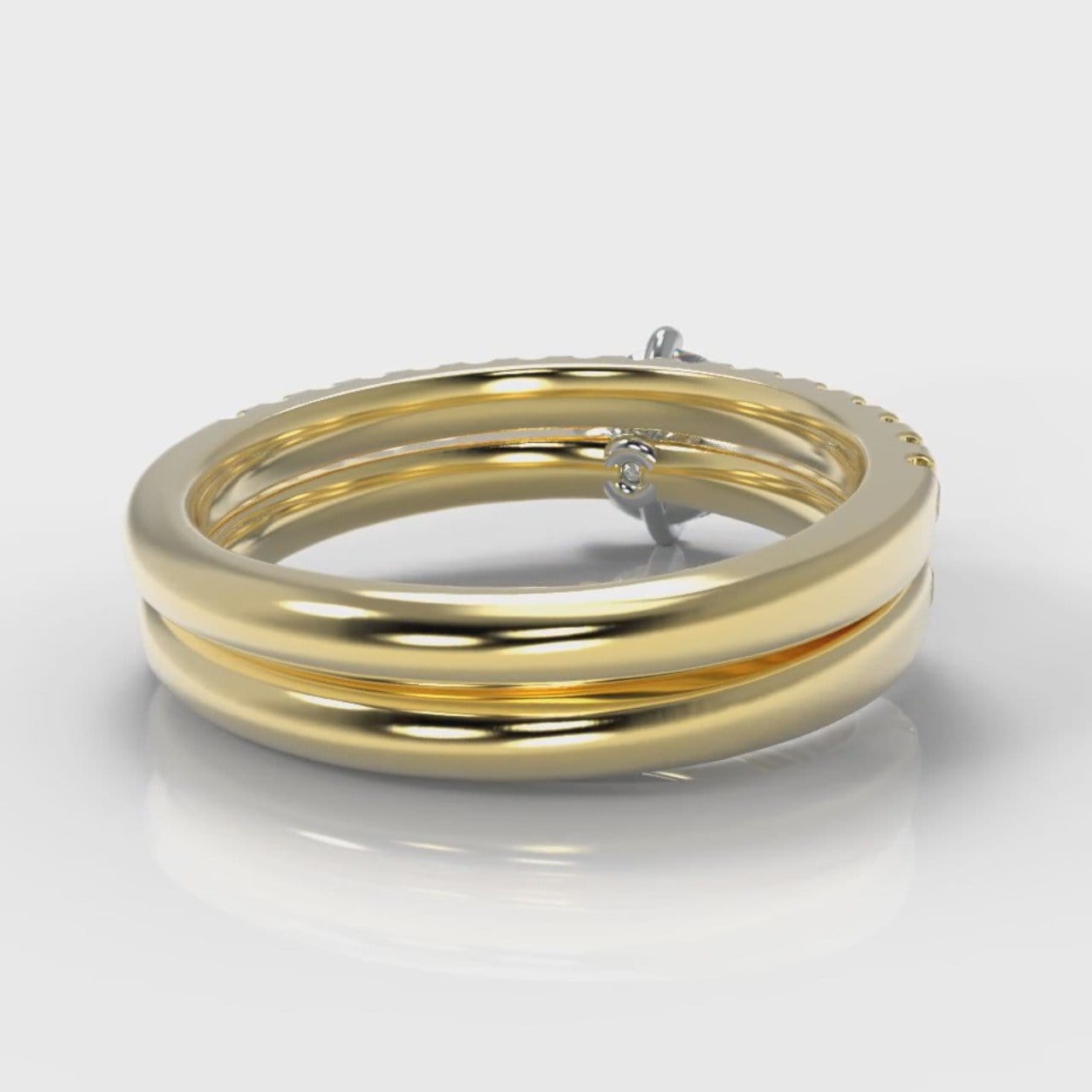 Star Micropavé Round Brilliant Bridal Set - Yellow Gold