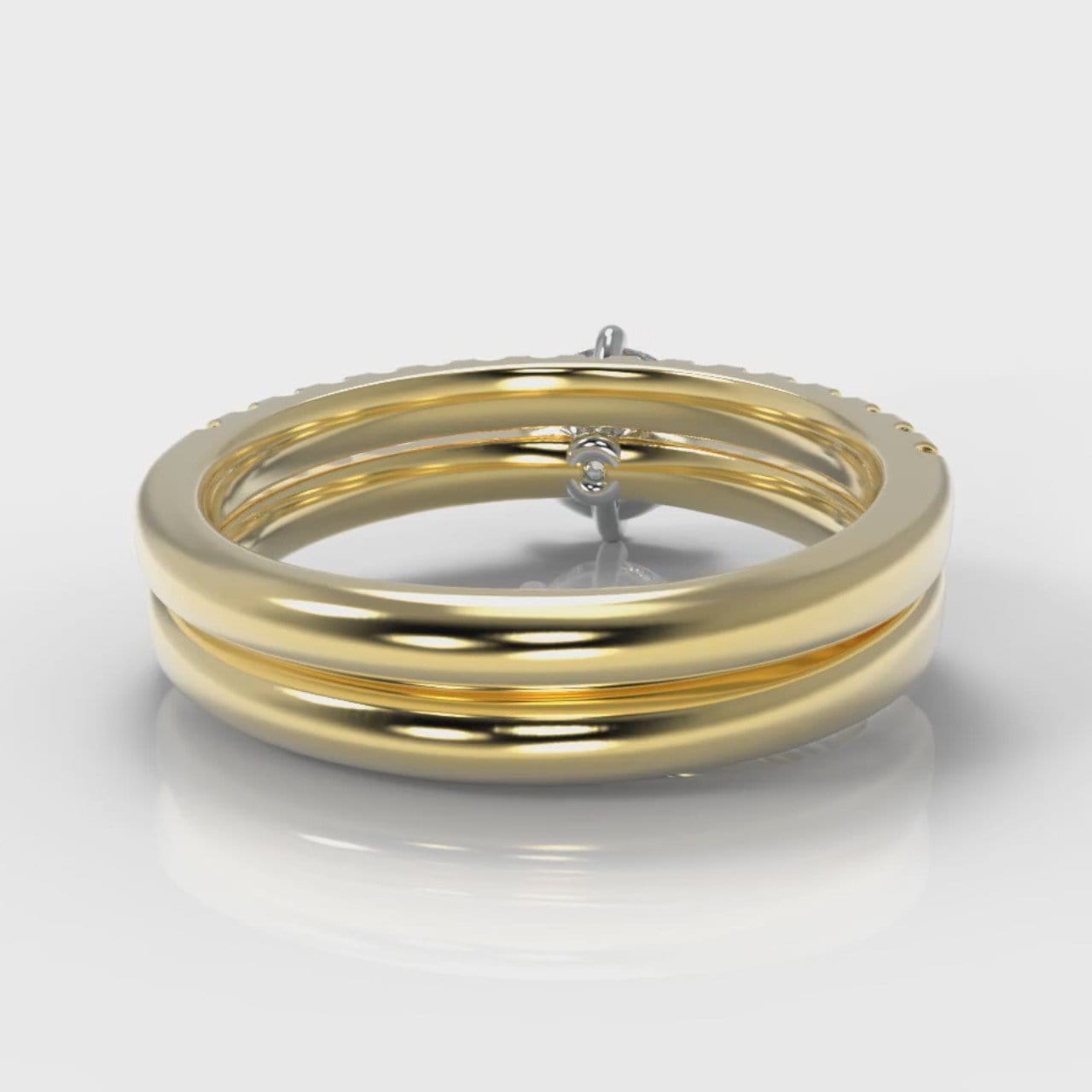 Star Micropavé Round Brilliant Bridal Set - Yellow Gold