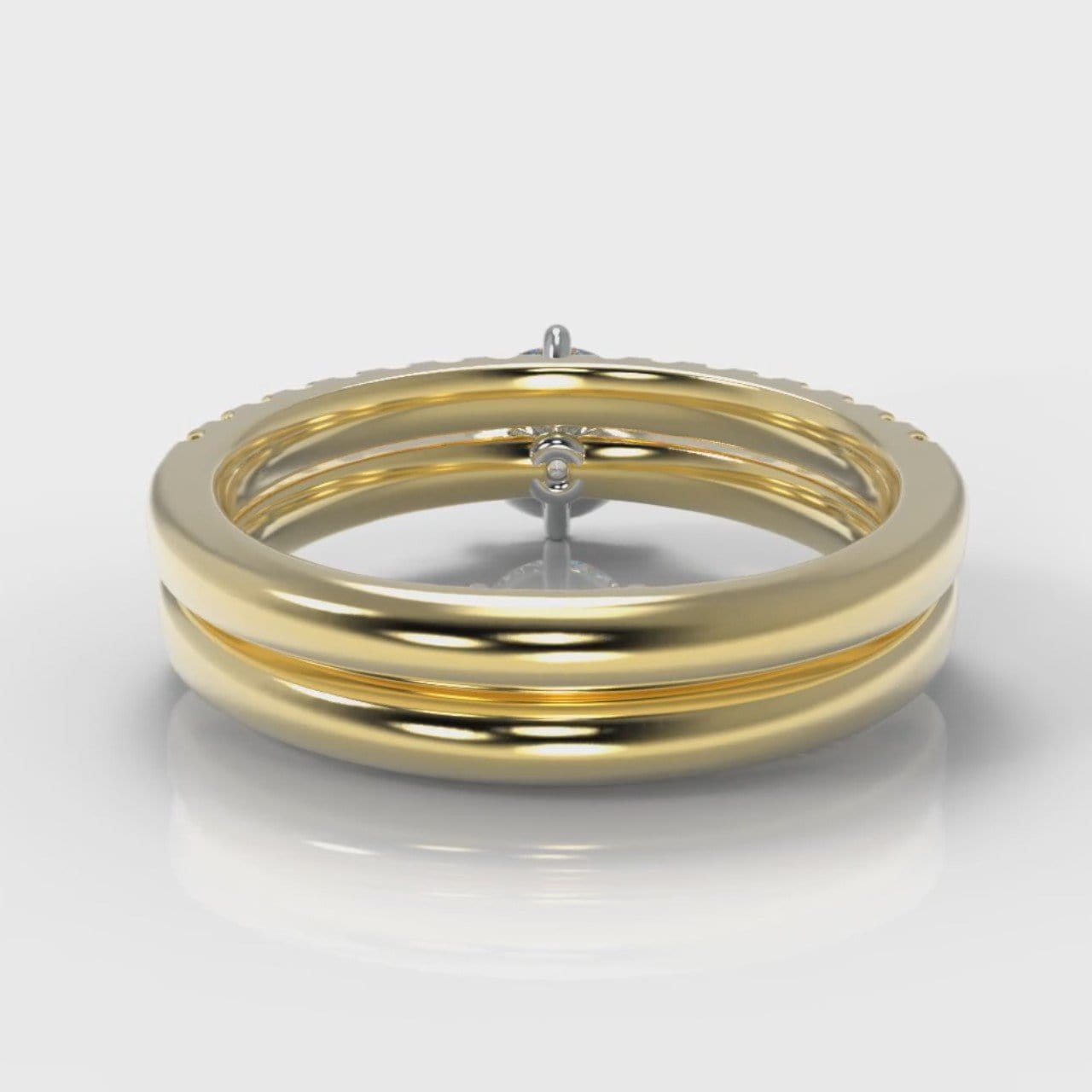 Star Micropavé Round Brilliant Bridal Set - Yellow Gold