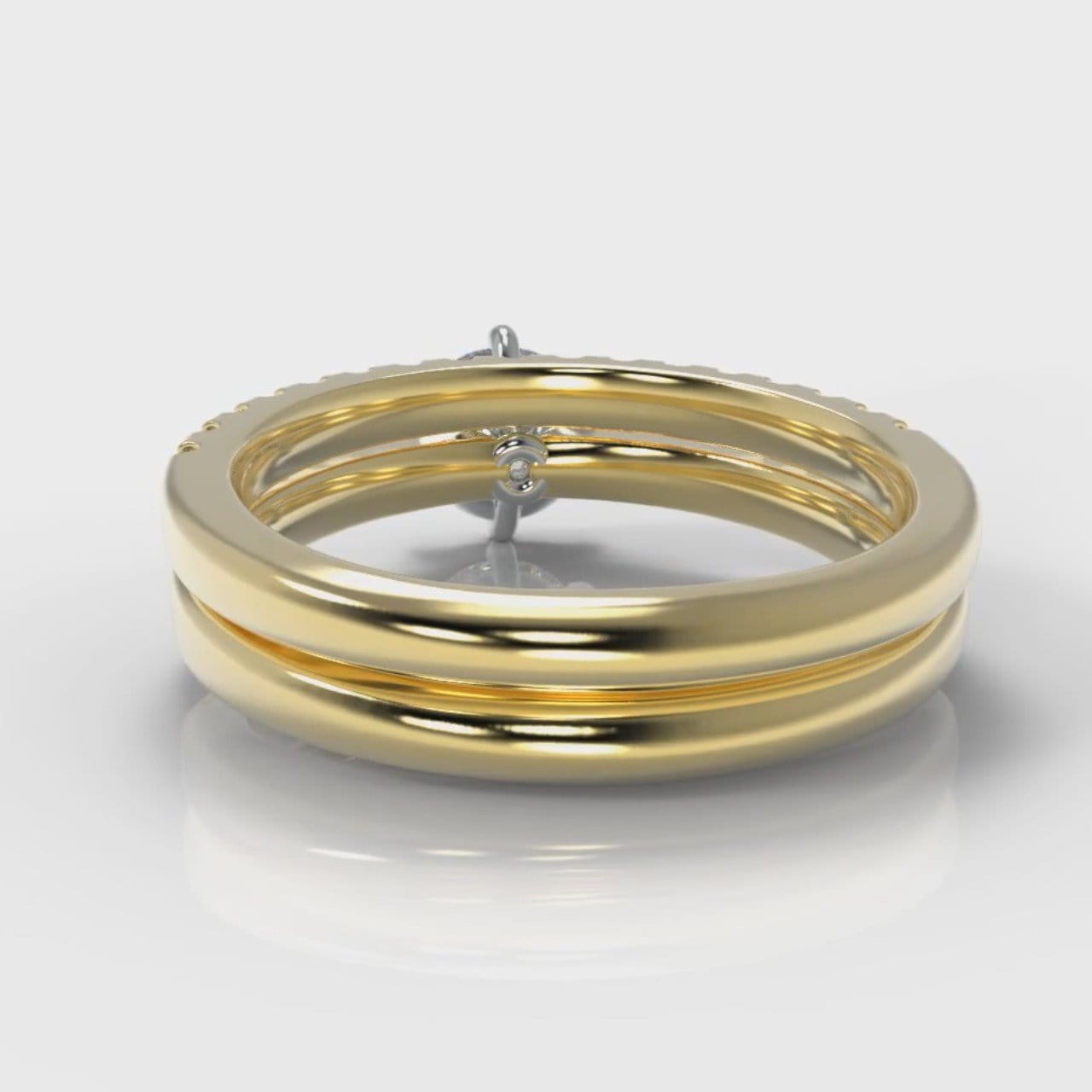 Star Micropavé Round Brilliant Bridal Set - Yellow Gold