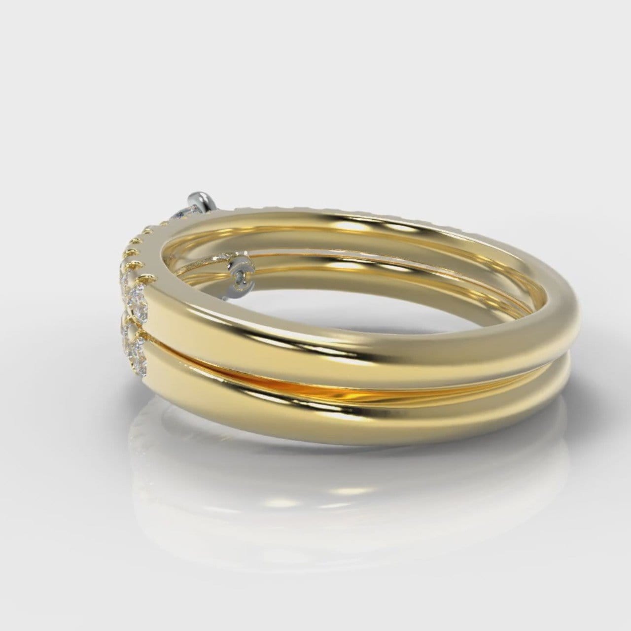 Star Micropavé Round Brilliant Bridal Set - Yellow Gold