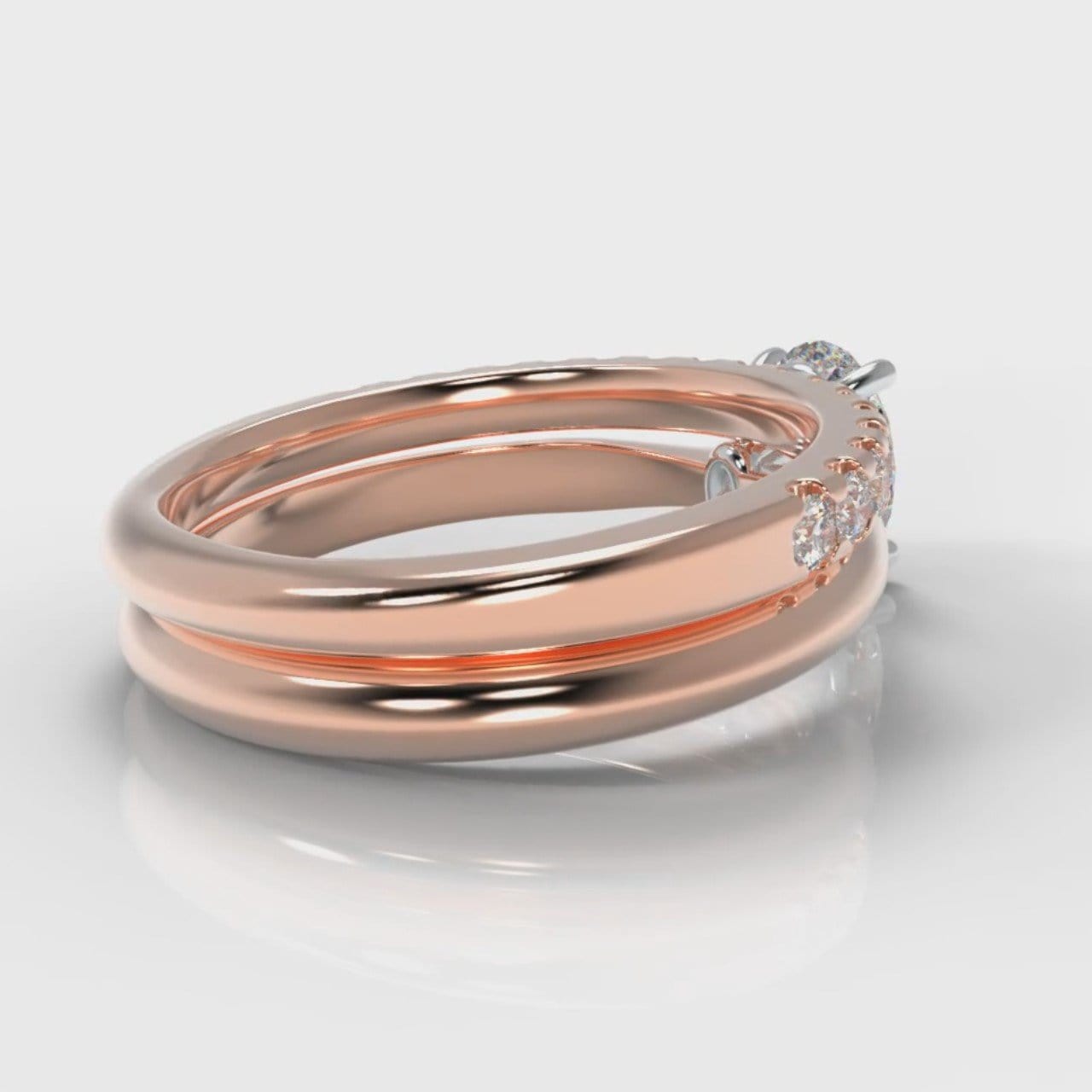Carrée Solitaire Oval Diamond Bridal Set - Rose Gold