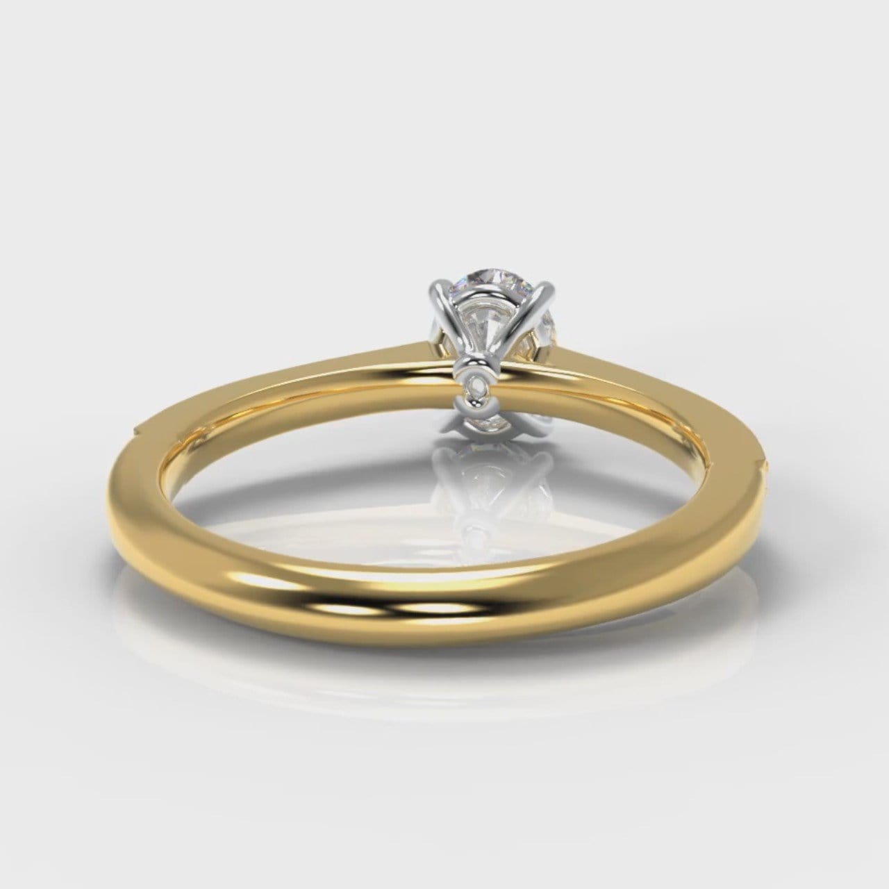 Pavé Oval Diamond Engagement Ring - Yellow Gold