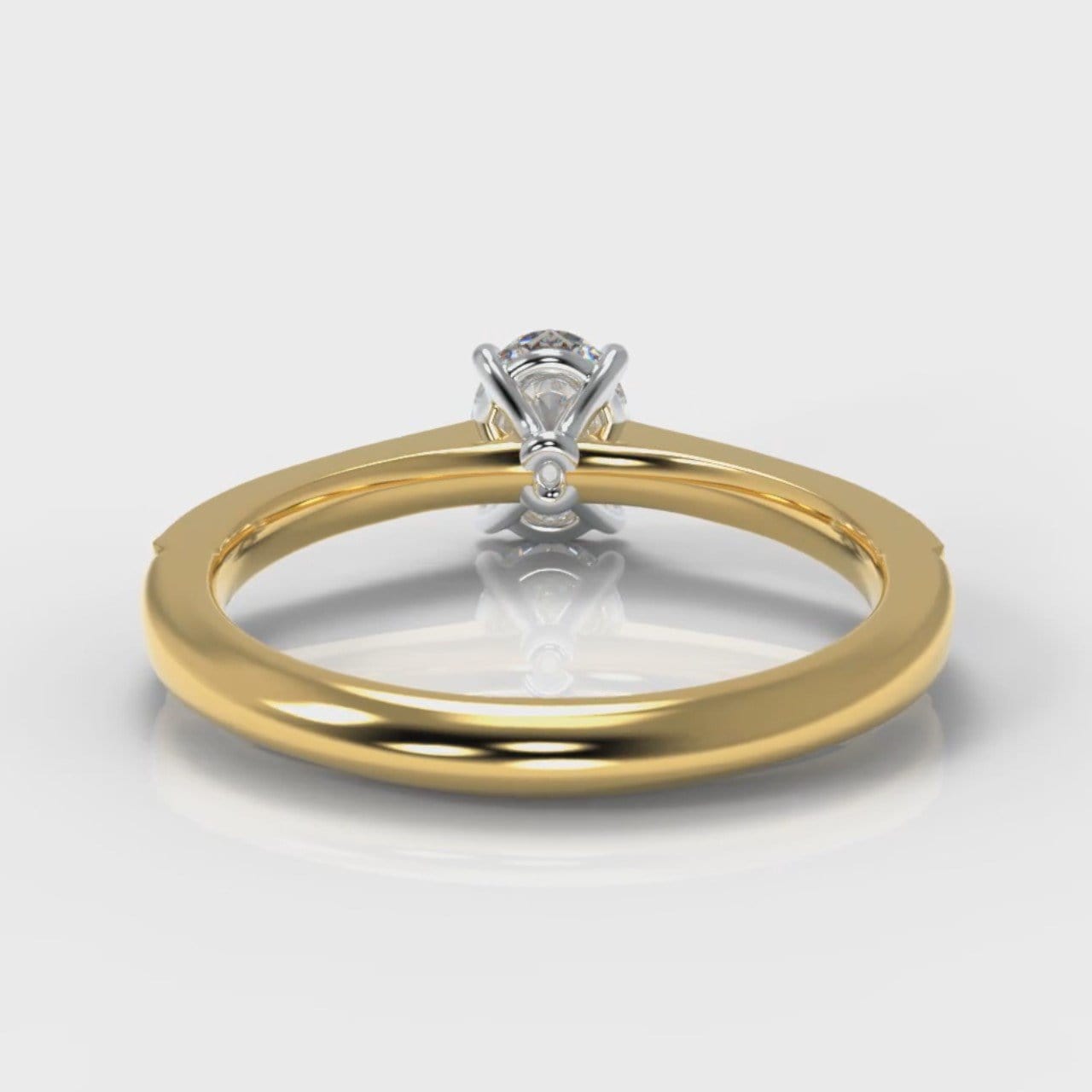 Pavé Oval Diamond Engagement Ring - Yellow Gold