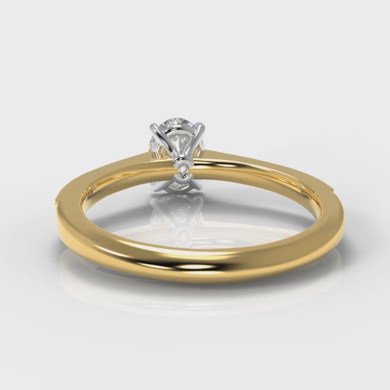 Pavé Oval Diamond Engagement Ring - Yellow Gold