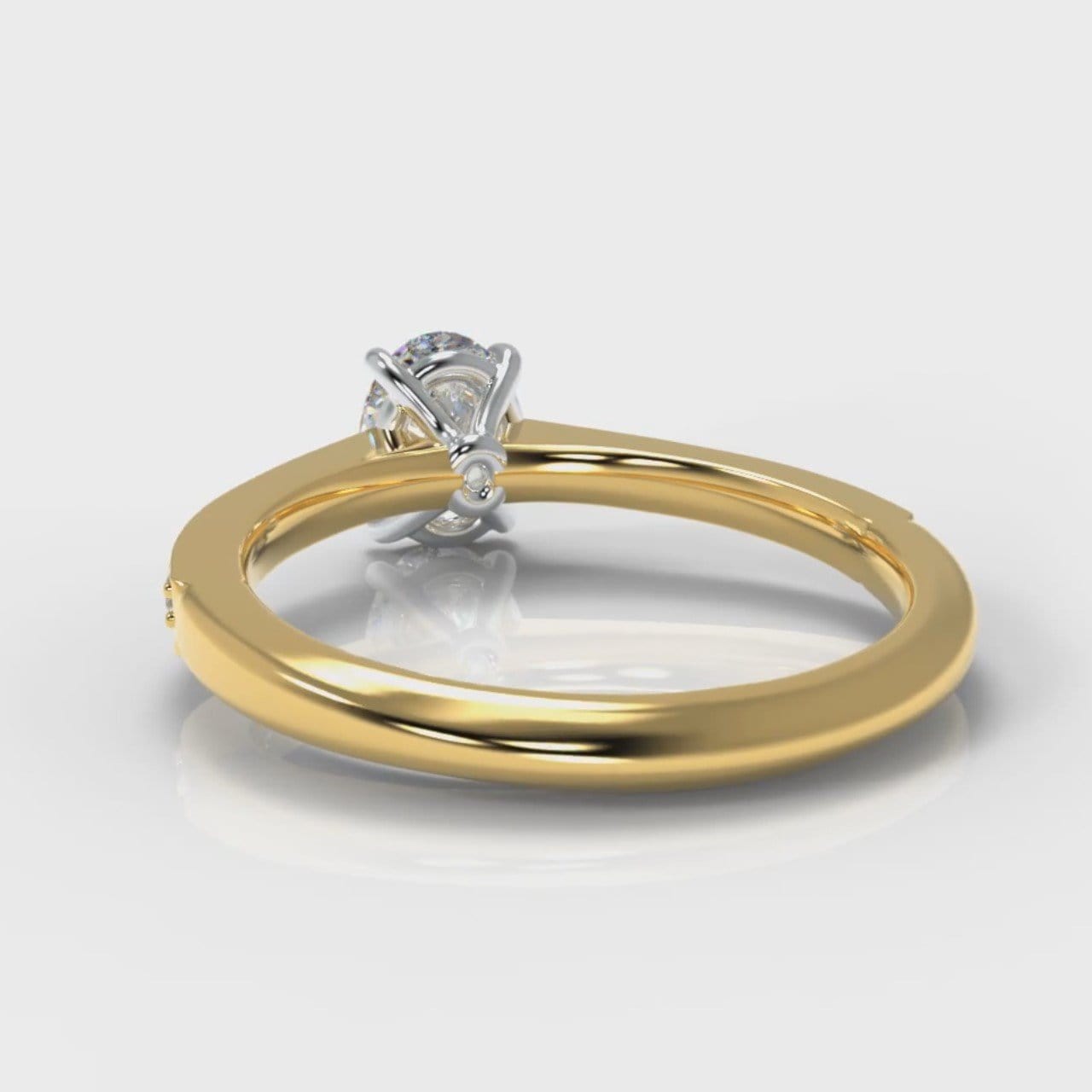 Pavé Oval Diamond Engagement Ring - Yellow Gold
