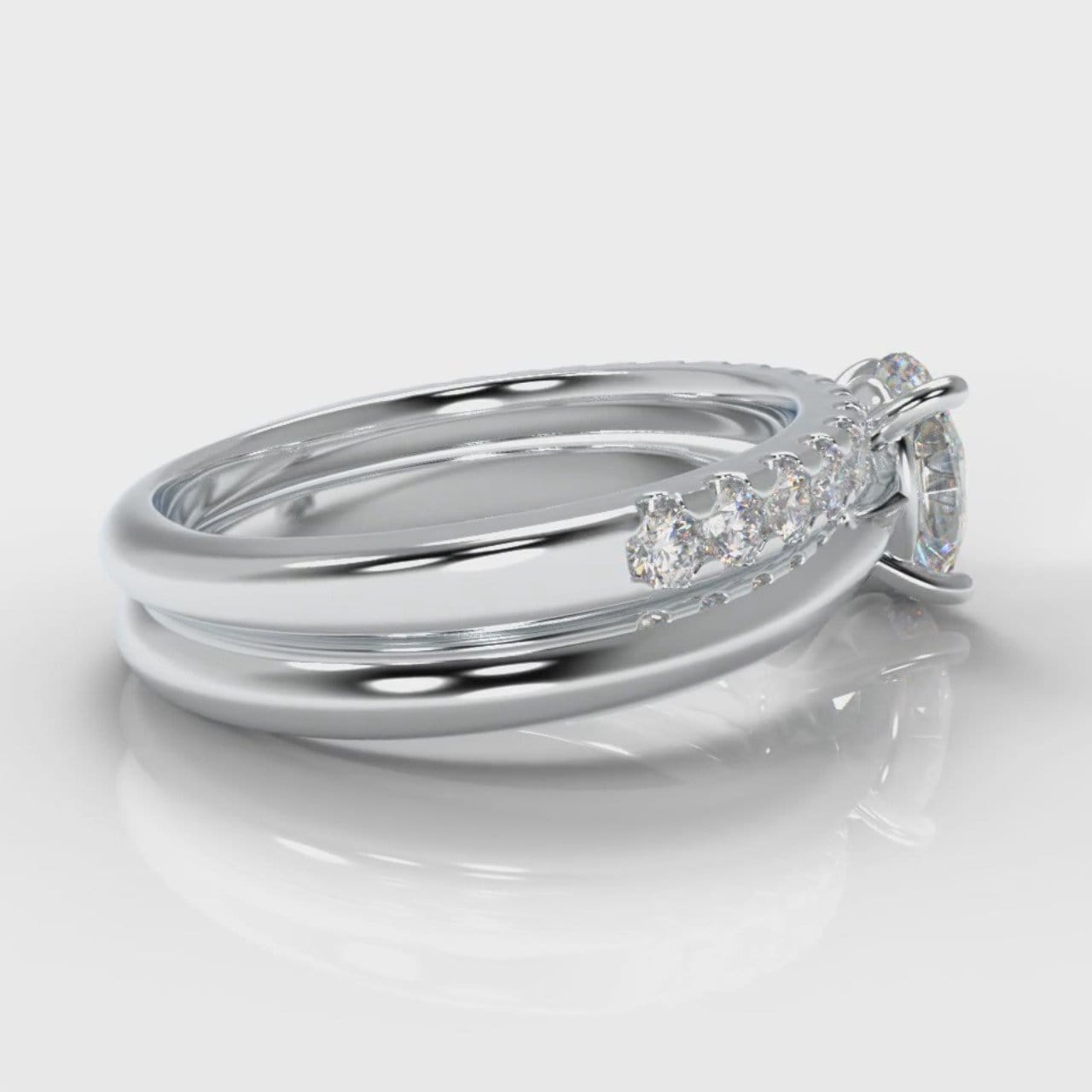 Carrée Solitaire Oval Diamond Bridal Set