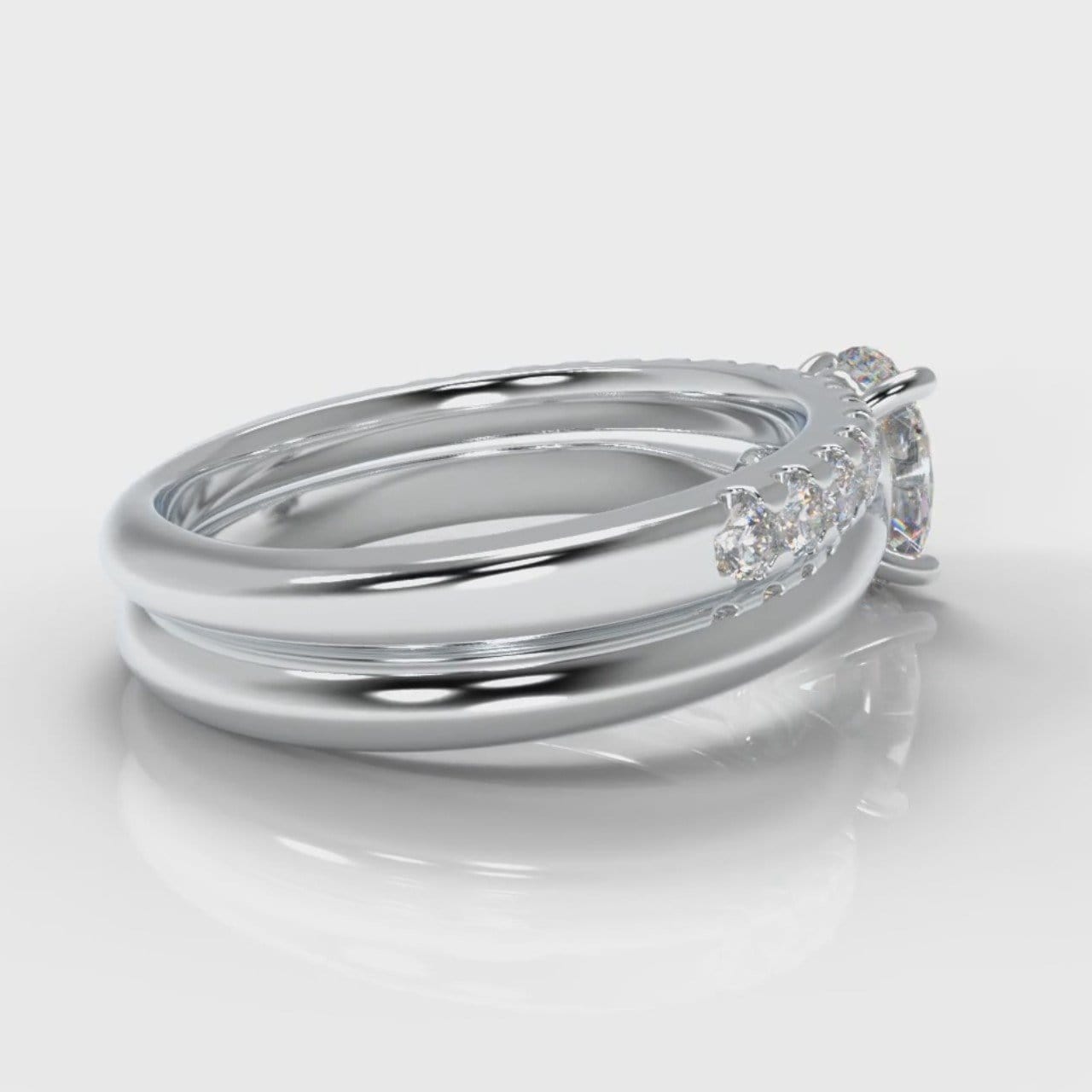 Carrée Solitaire Oval Diamond Bridal Set
