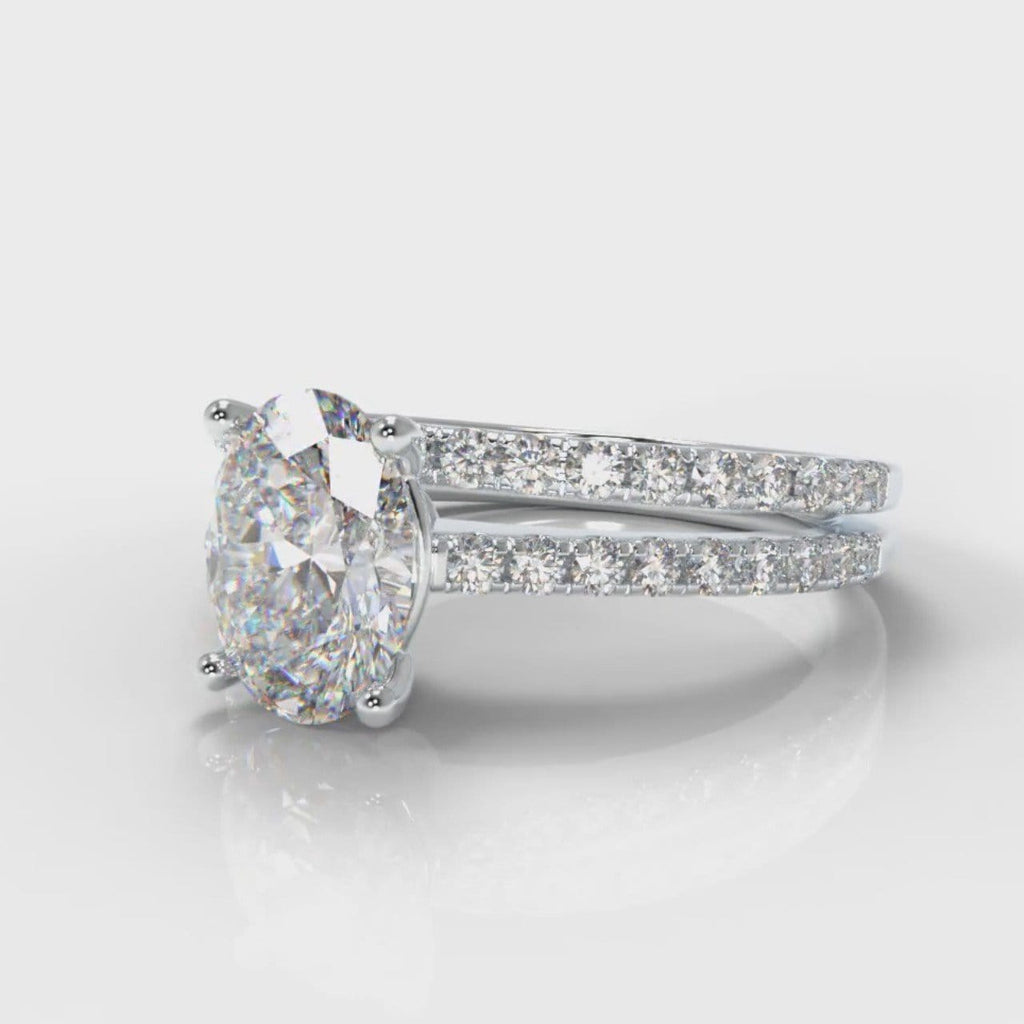 Petite Micropavé Oval Diamond Bridal Set