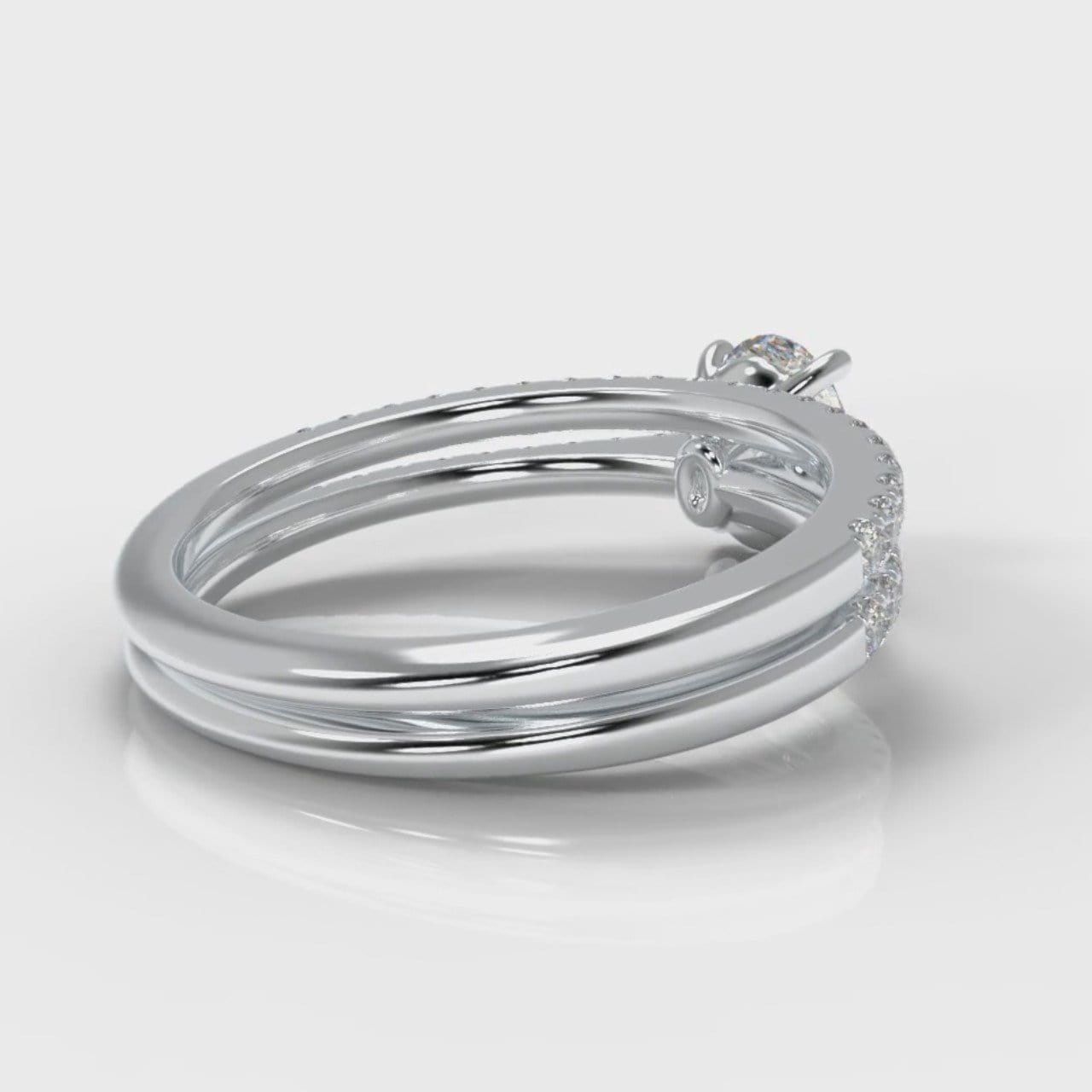 Petite Micropavé Oval Diamond Bridal Set