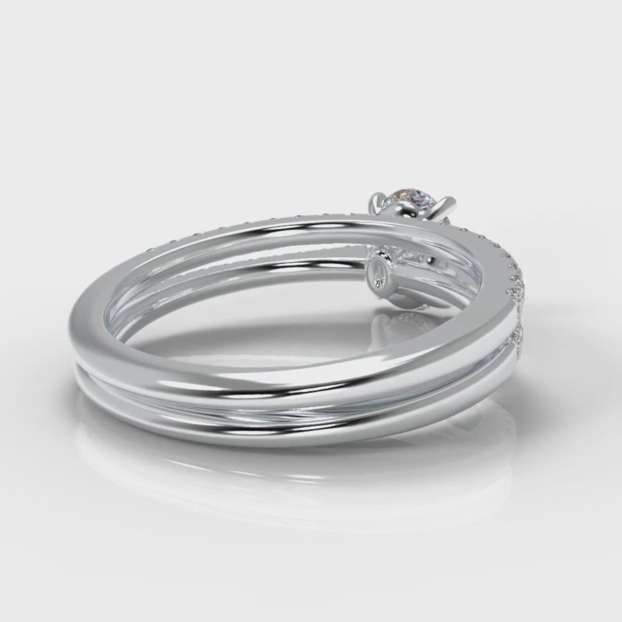 Petite Micropavé Oval Diamond Bridal Set