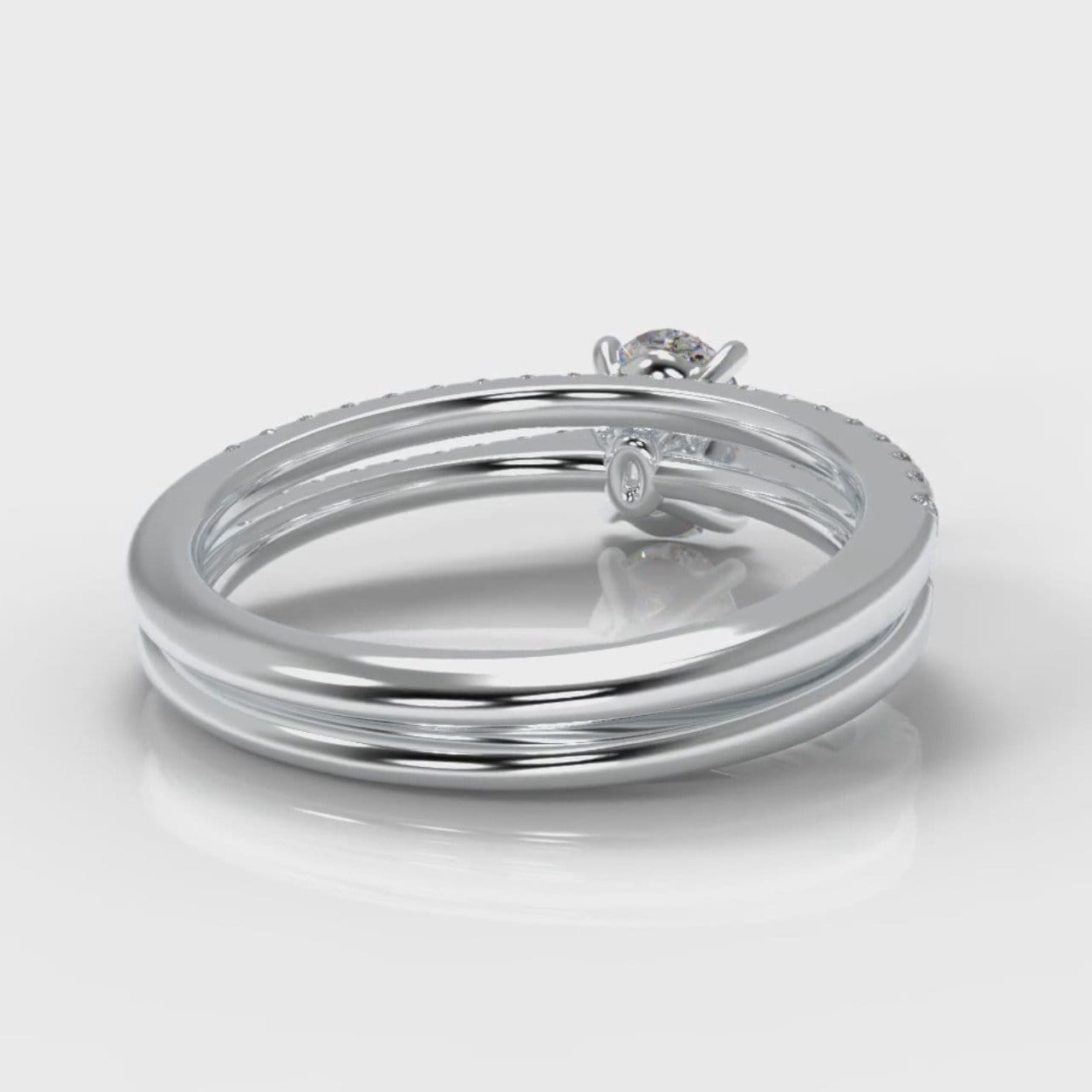 Petite Micropavé Oval Diamond Bridal Set
