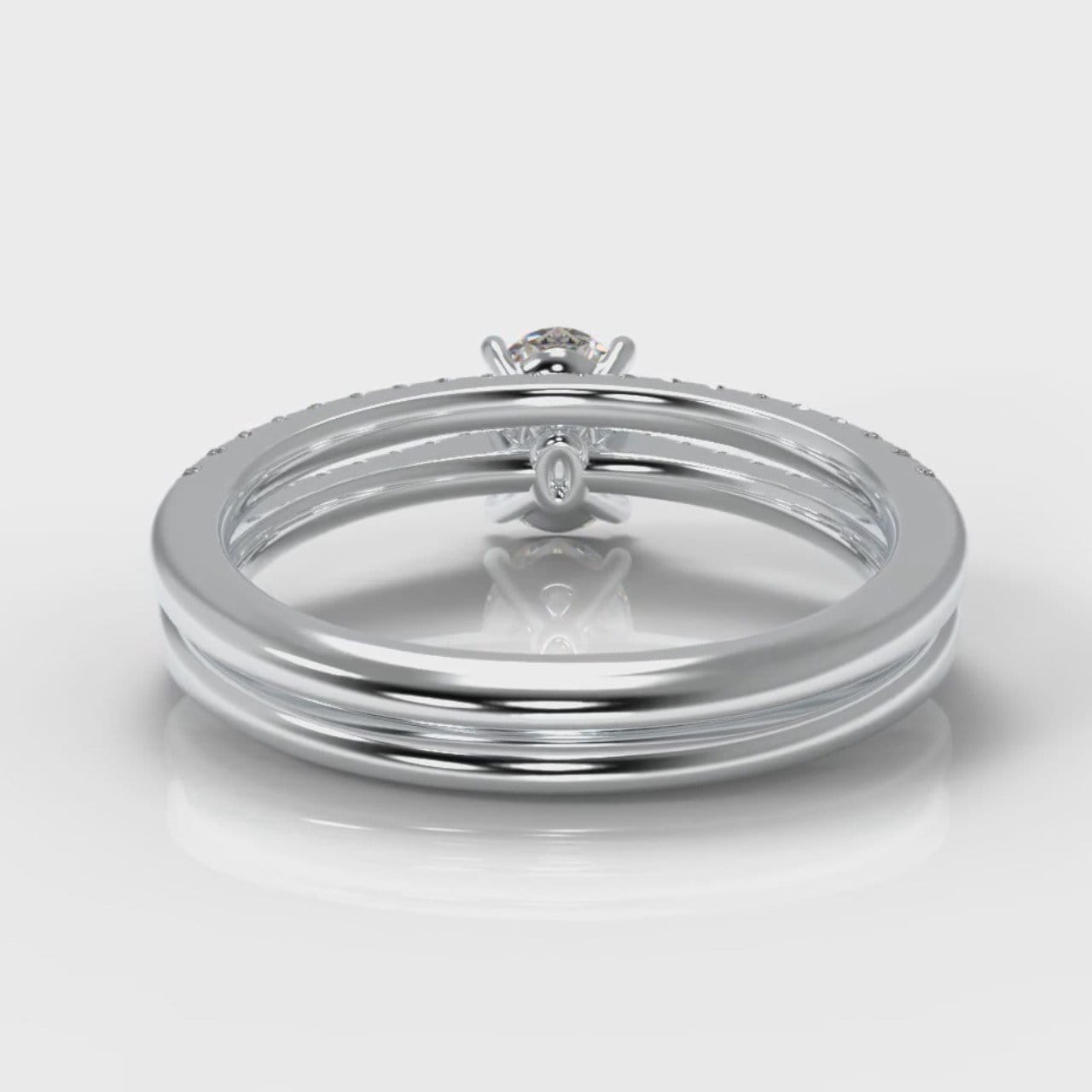Petite Micropavé Oval Diamond Bridal Set