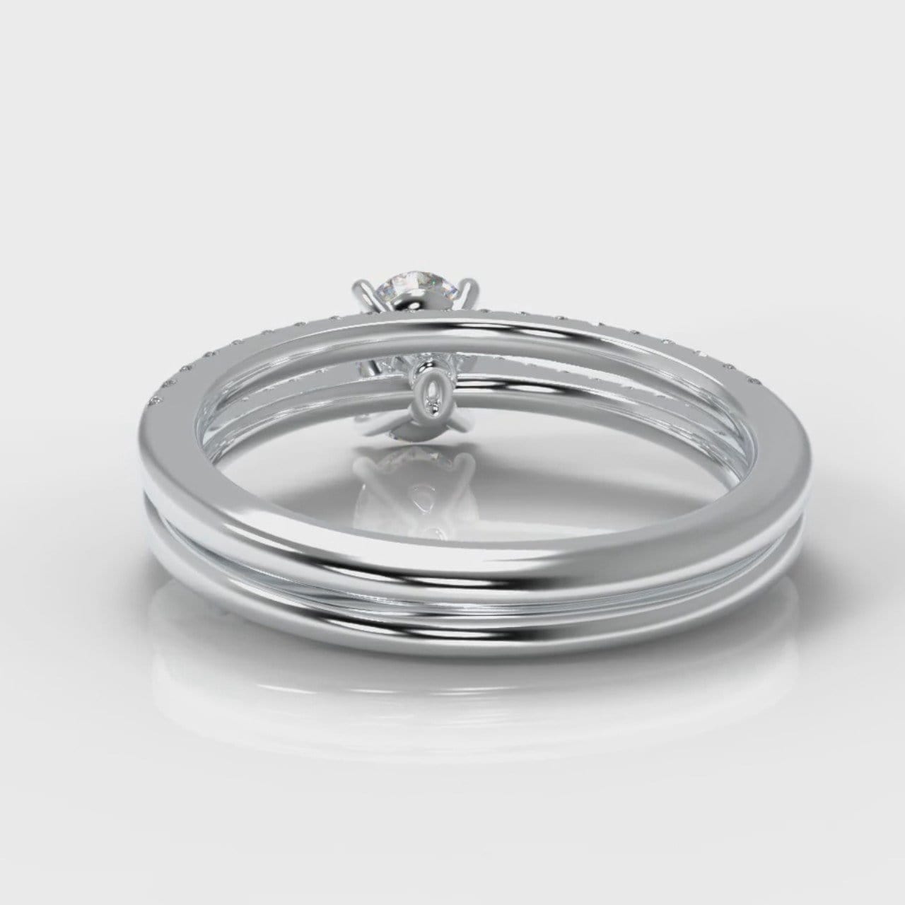 Petite Micropavé Oval Diamond Bridal Set