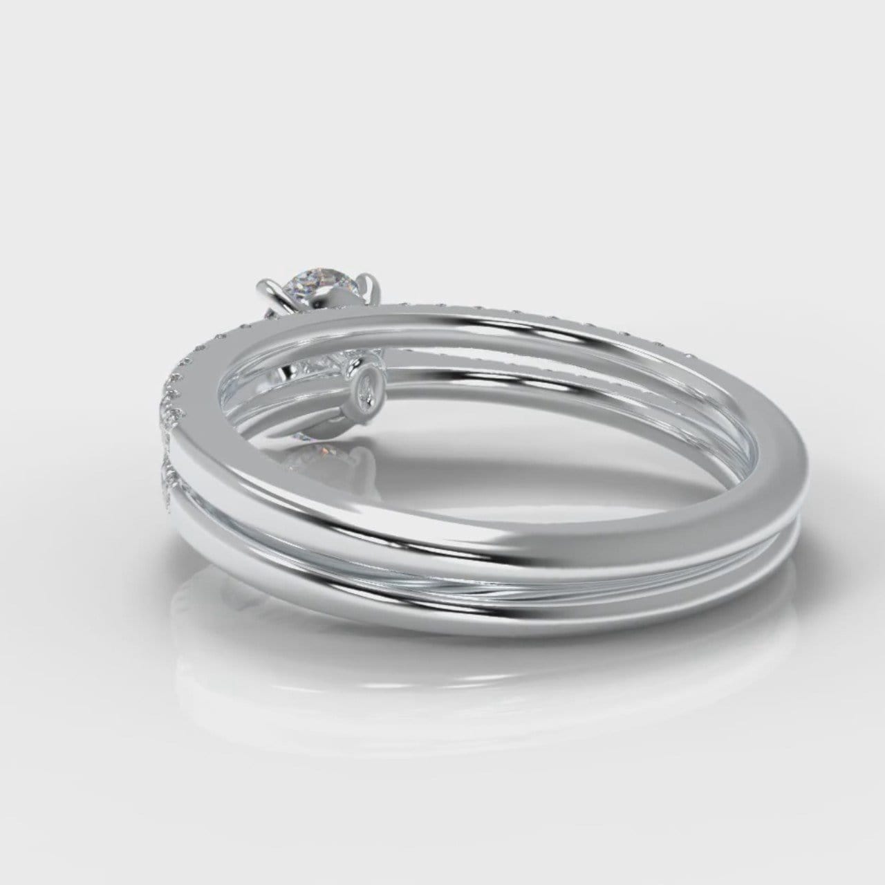 Petite Micropavé Oval Diamond Bridal Set