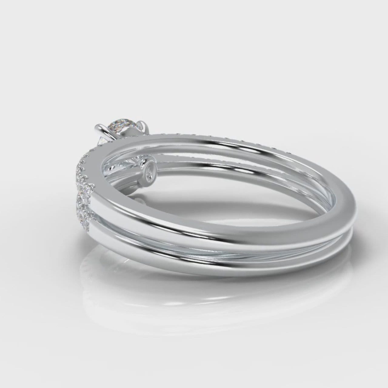 Petite Micropavé Oval Diamond Bridal Set