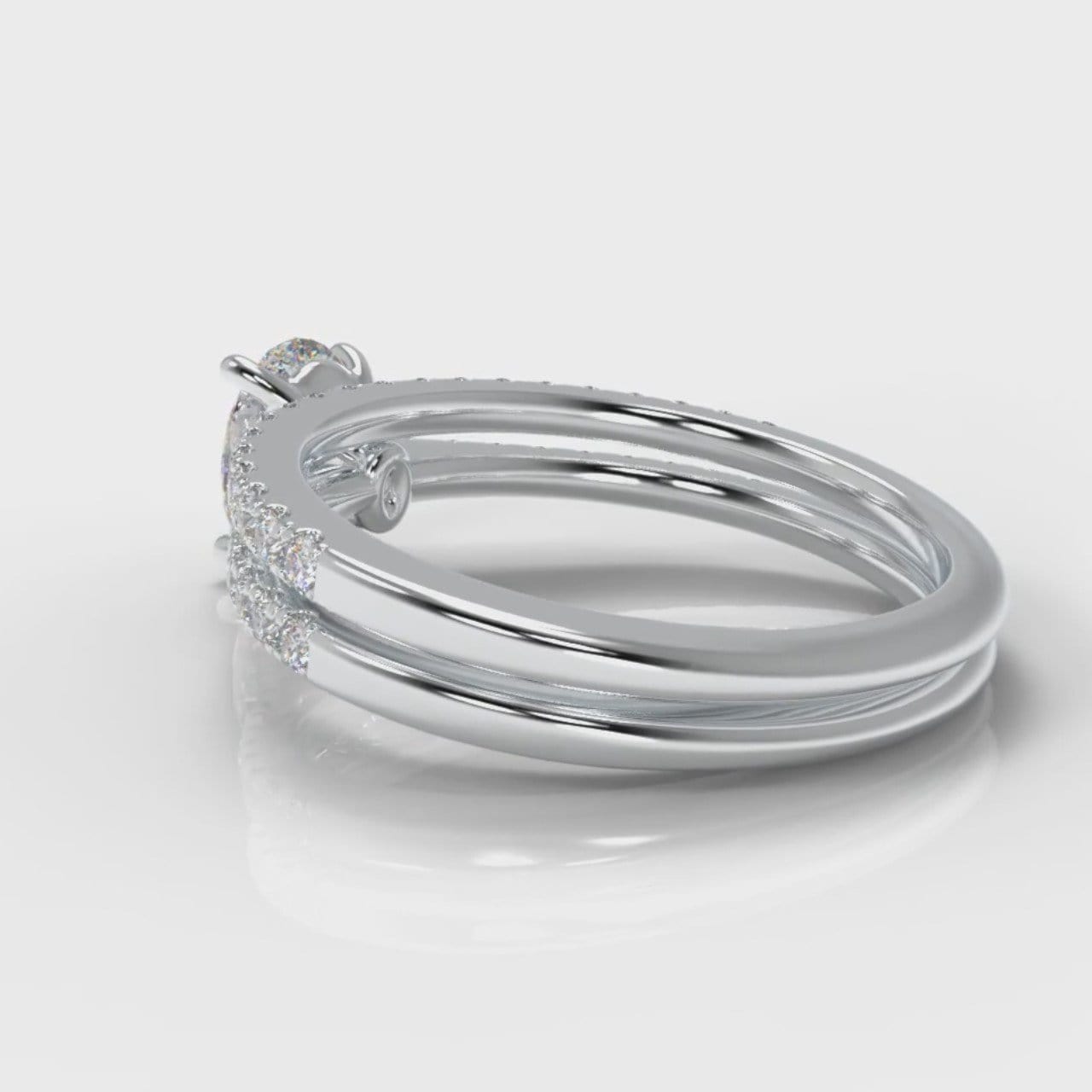 Petite Micropavé Oval Diamond Bridal Set