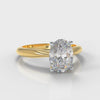Carrée Solitaire Oval Diamond Engagement Ring - Yellow Gold