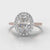 Petite Micropavé Oval Diamond Halo Engagement Ring - Two Tone Rose Gold