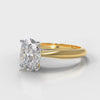 Carrée Solitaire Oval Diamond Engagement Ring - Yellow Gold
