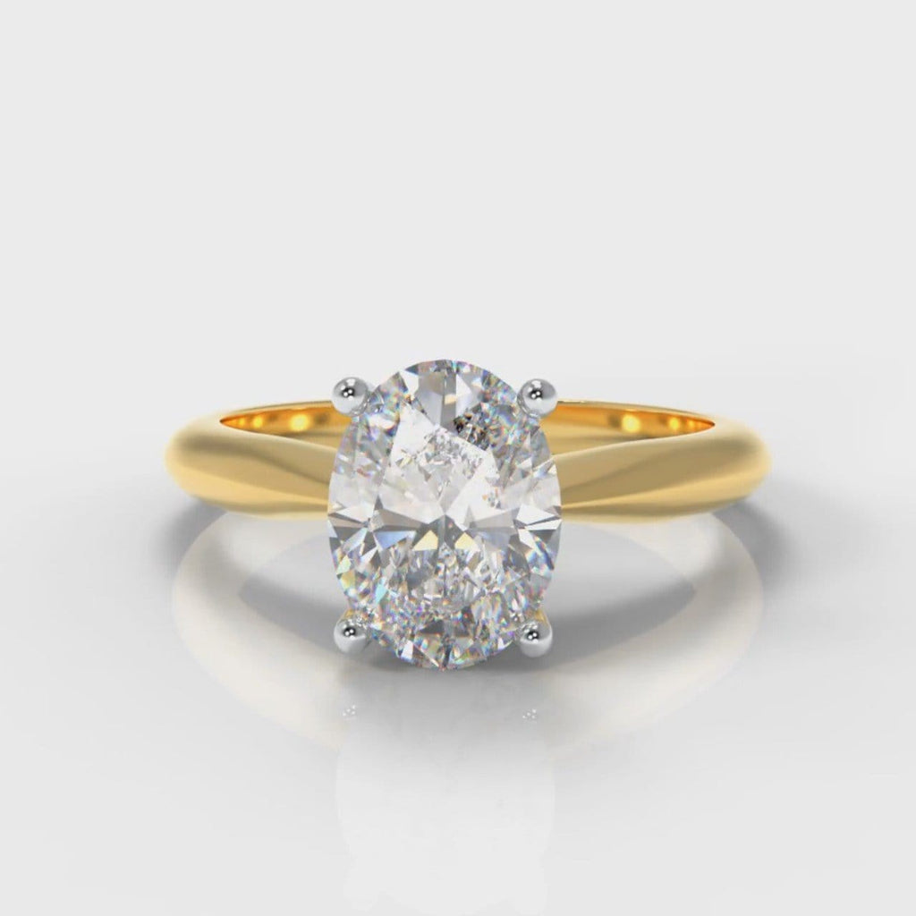 Carrée Solitaire Oval Diamond Engagement Ring - Yellow Gold