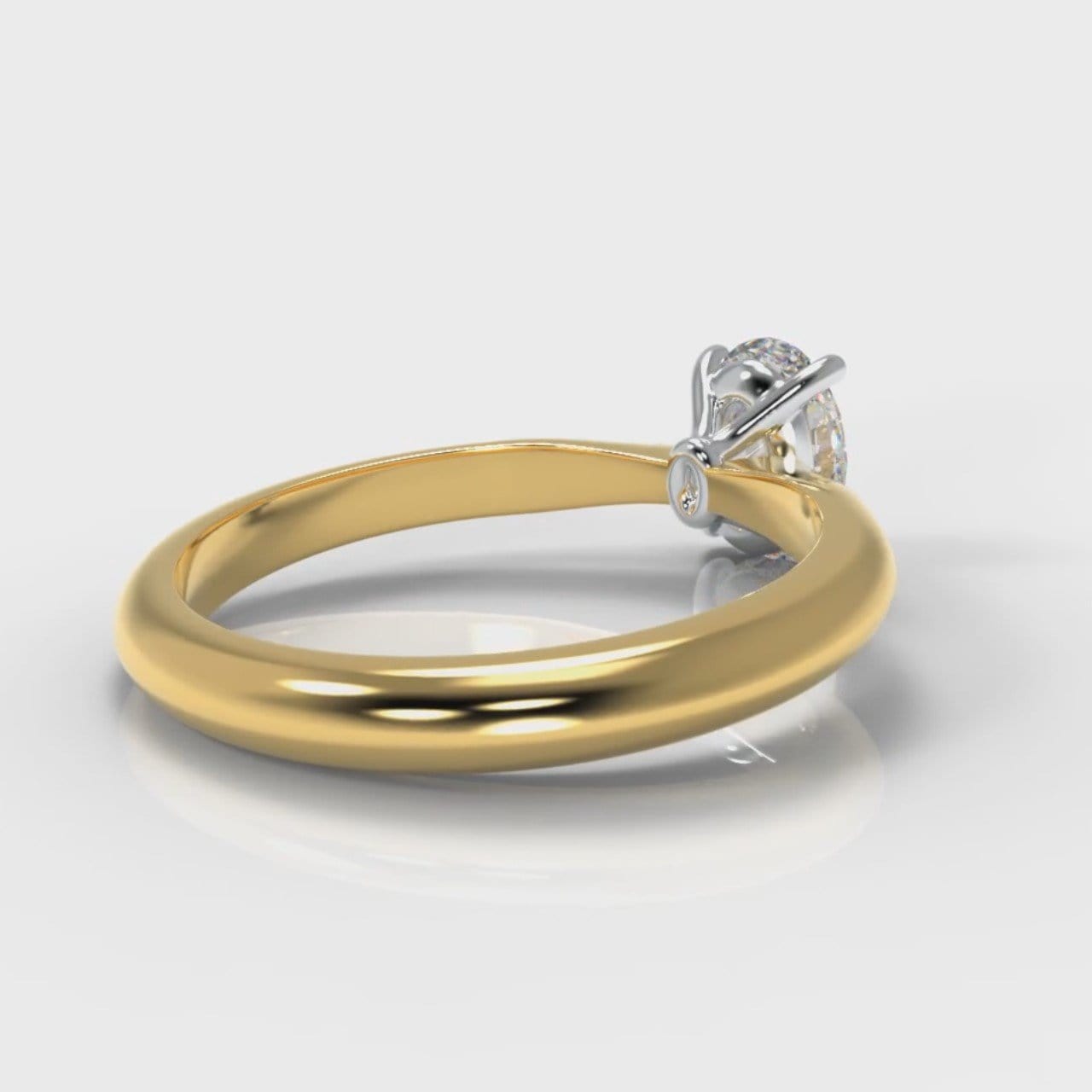 Carrée Solitaire Oval Diamond Engagement Ring - Yellow Gold
