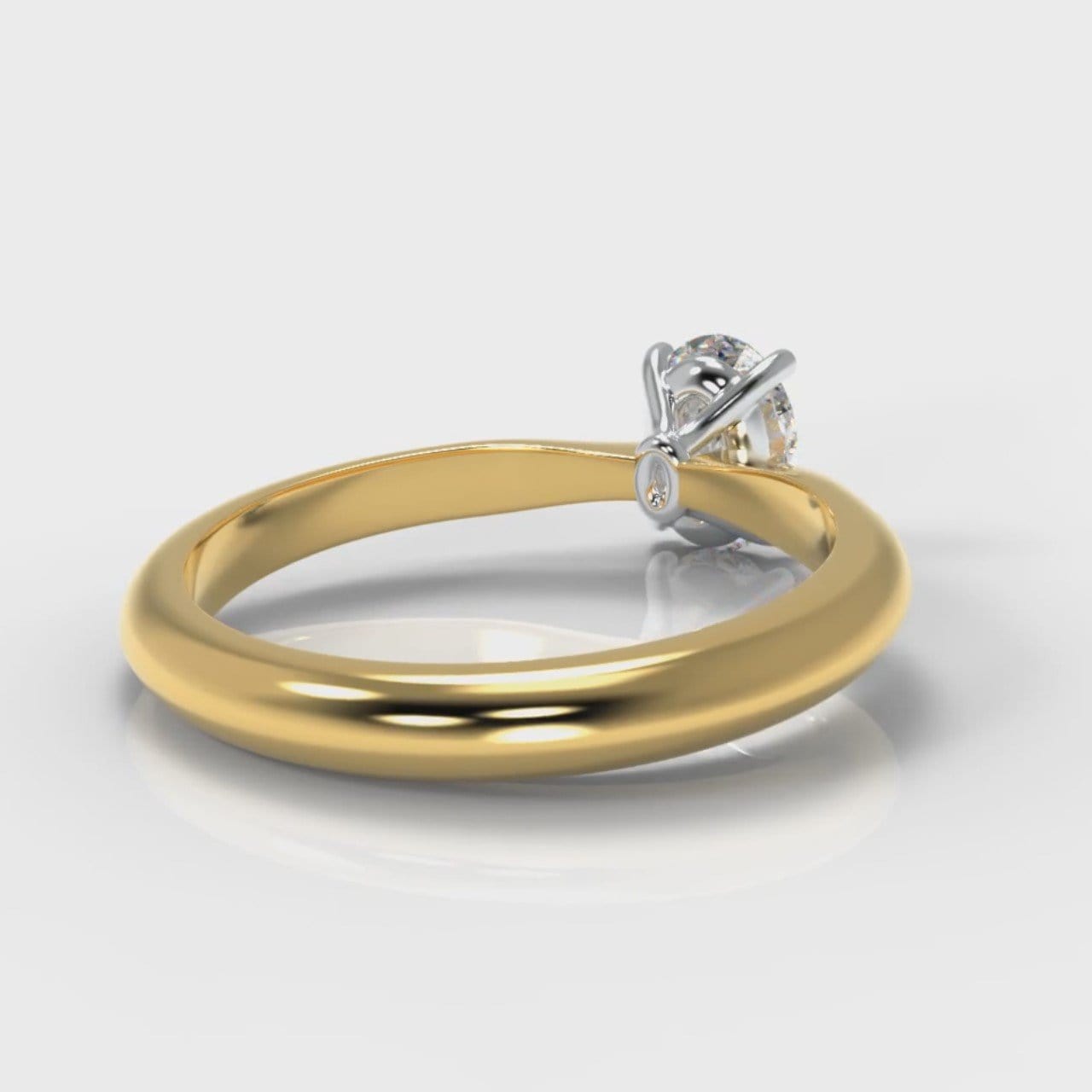 Carrée Solitaire Oval Diamond Engagement Ring - Yellow Gold