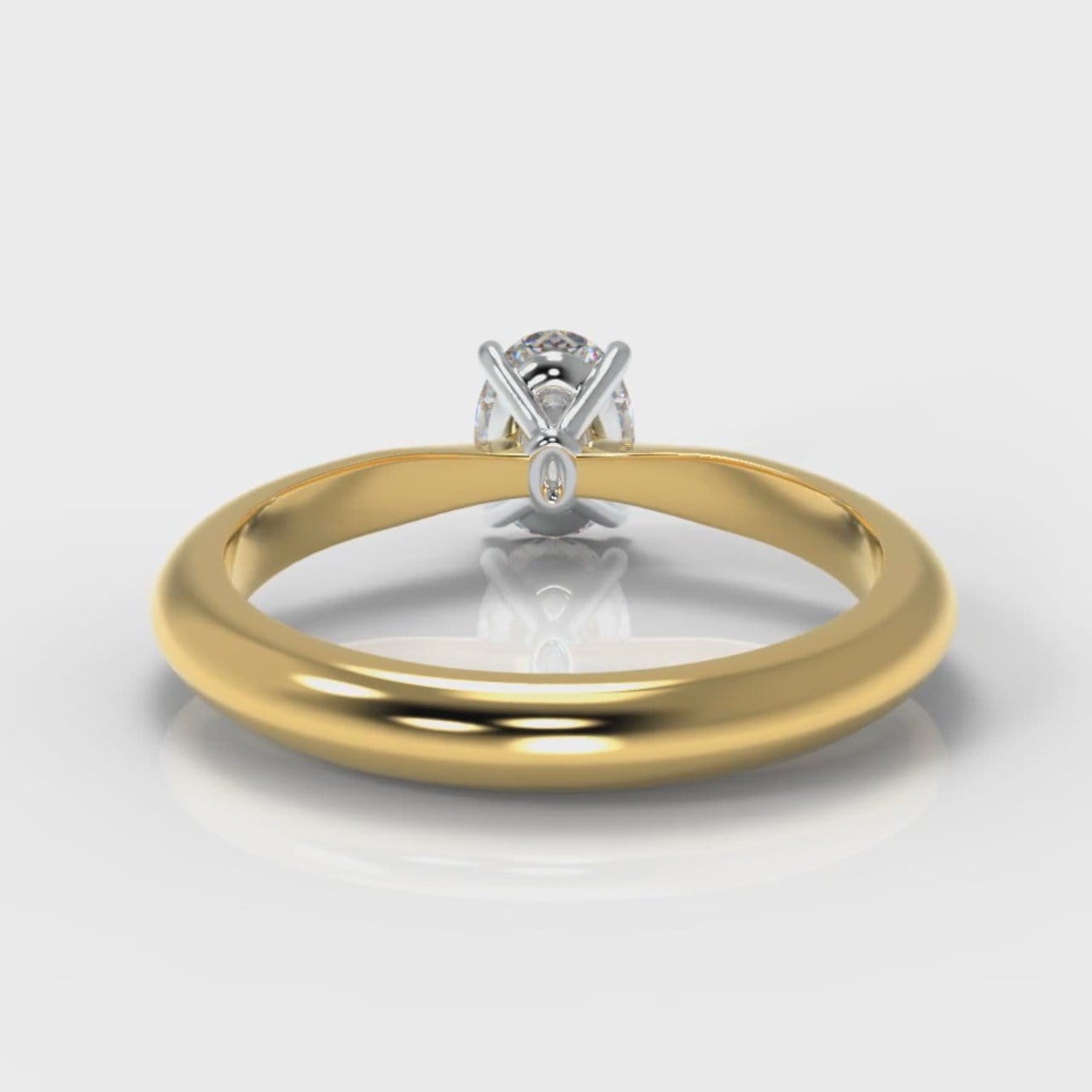Carrée Solitaire Oval Diamond Engagement Ring - Yellow Gold