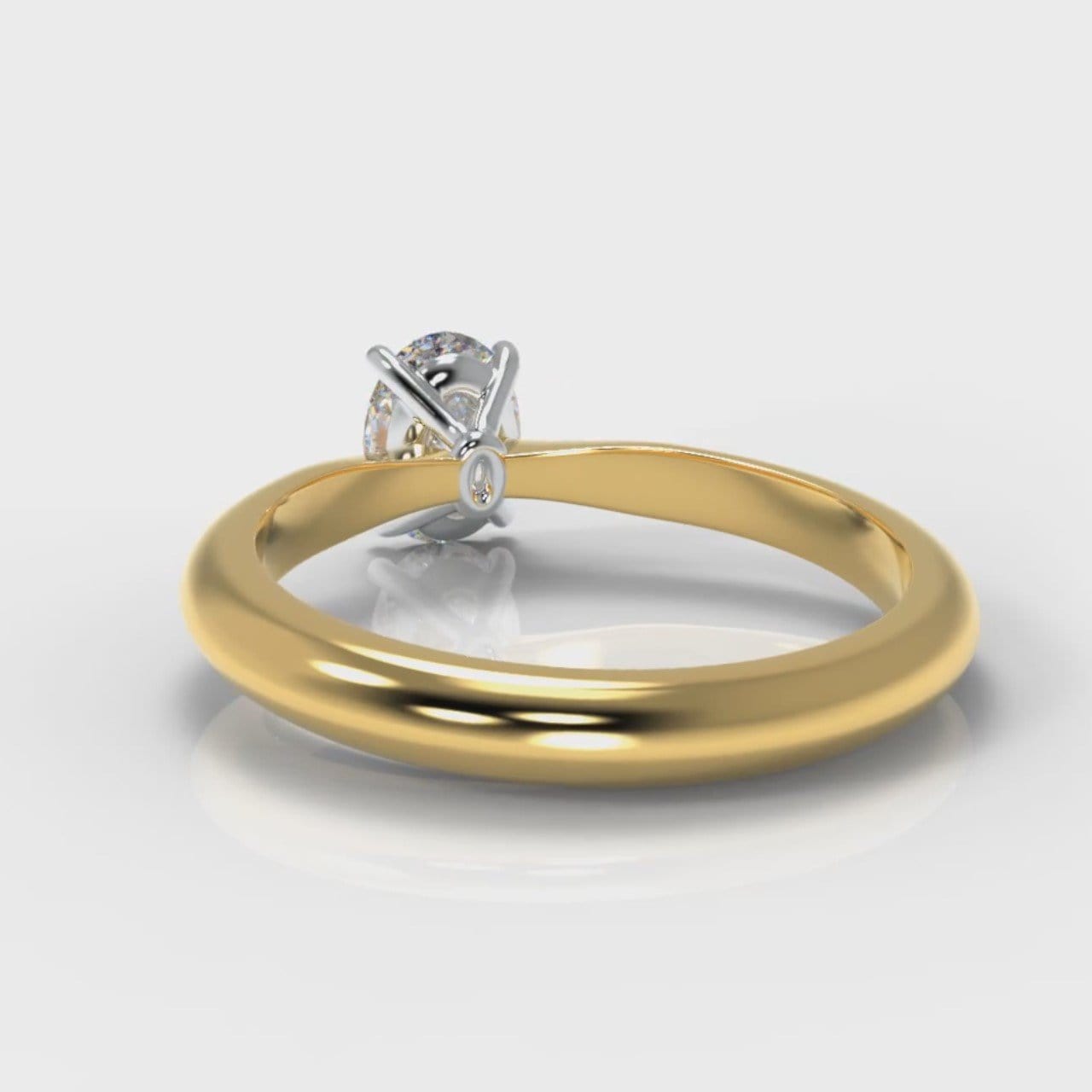Carrée Solitaire Oval Diamond Engagement Ring - Yellow Gold