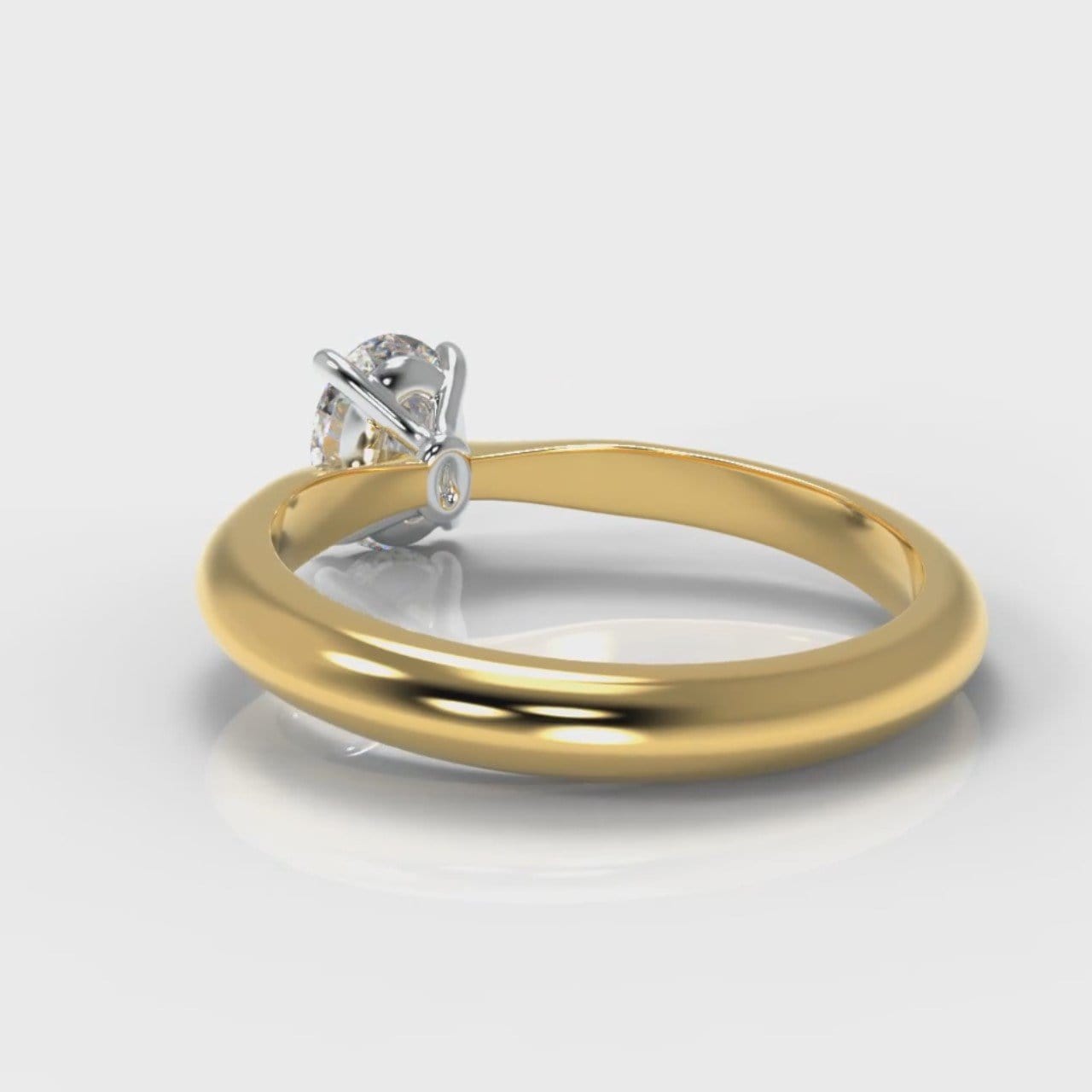 Carrée Solitaire Oval Diamond Engagement Ring - Yellow Gold