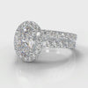 Micropavé Oval Diamond Halo Bridal Set