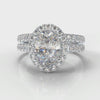 Micropavé Oval Diamond Halo Bridal Set