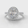 Micropavé Oval Diamond Halo Engagement Ring