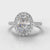 Micropavé Oval Diamond Halo Engagement Ring