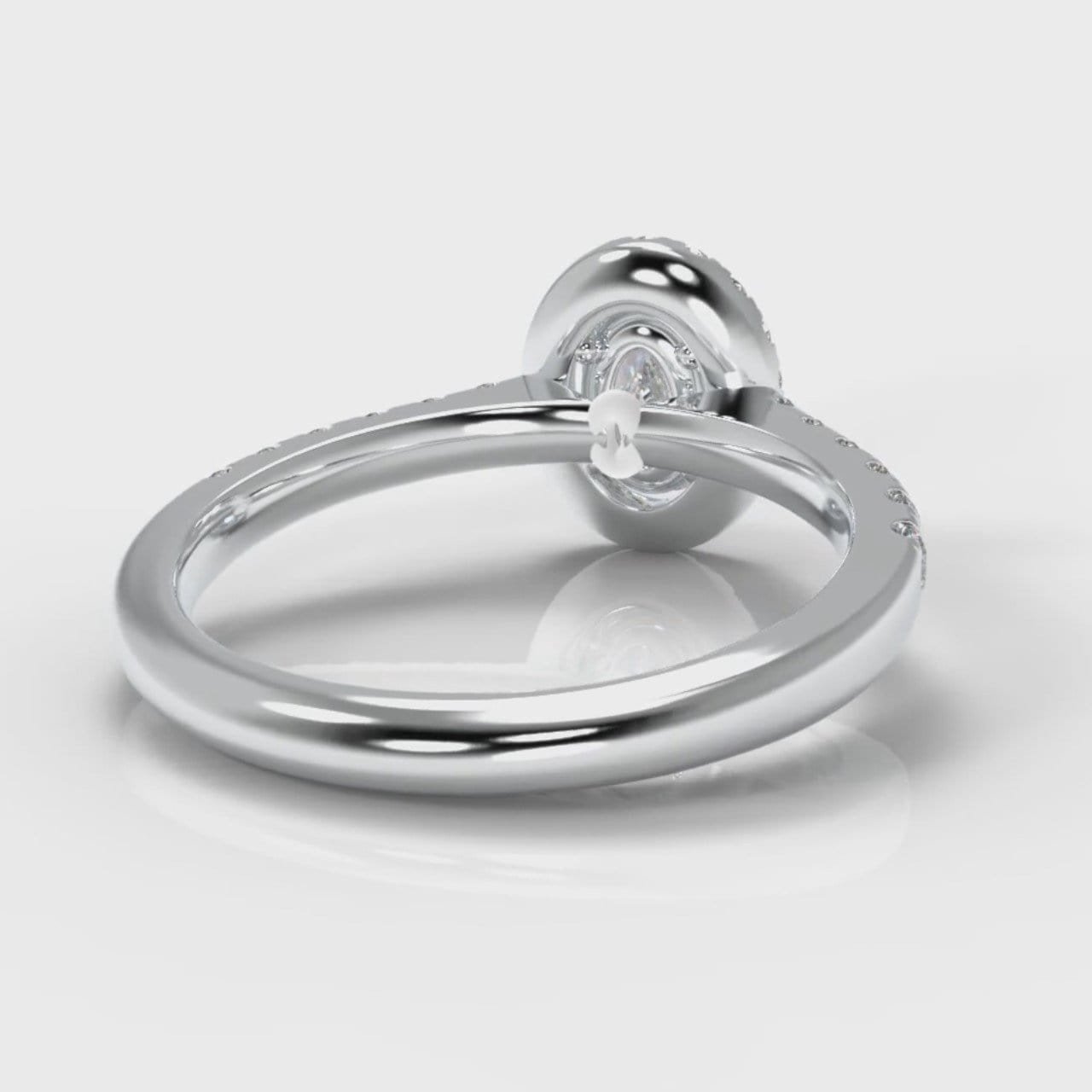 Micropavé Oval Diamond Halo Engagement Ring