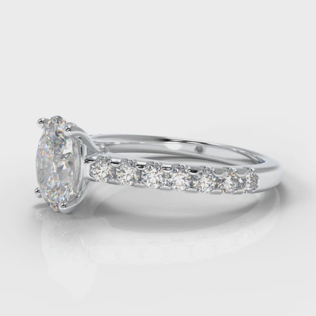 Carrée Micropavé Oval Diamond Engagement Ring