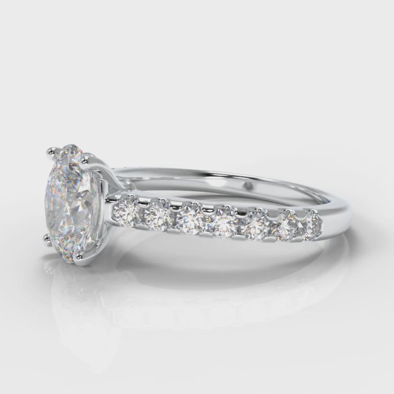 Carrée Micropavé Oval Diamond Engagement Ring