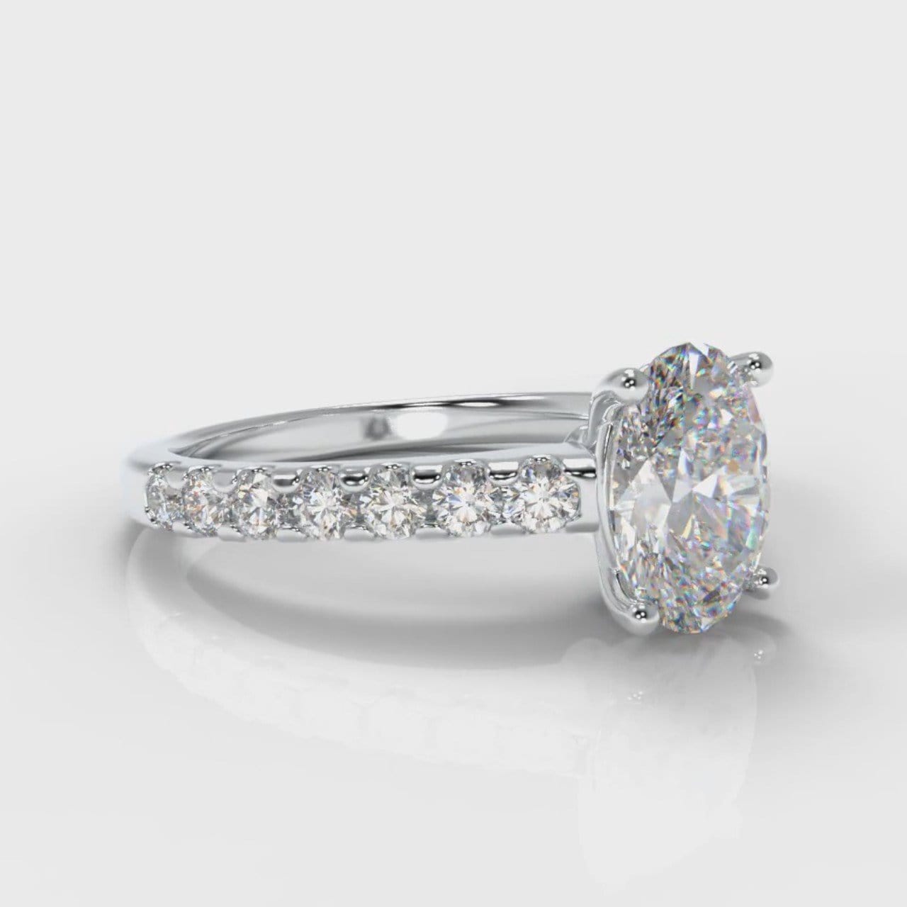 Carrée Micropavé Oval Diamond Engagement Ring