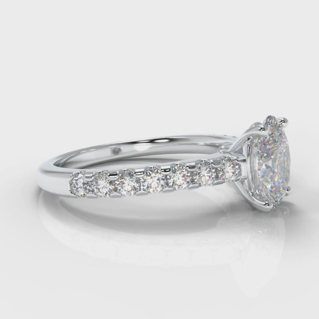 Carrée Micropavé Oval Diamond Engagement Ring