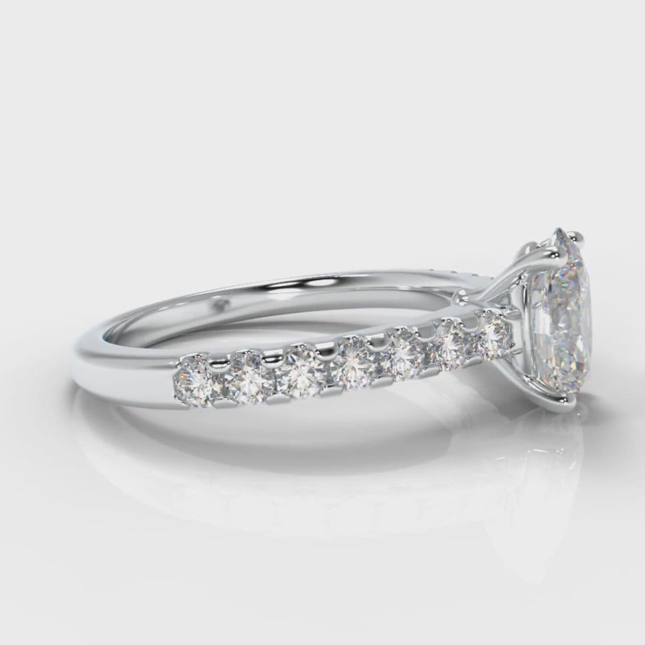 Carrée Micropavé Oval Diamond Engagement Ring