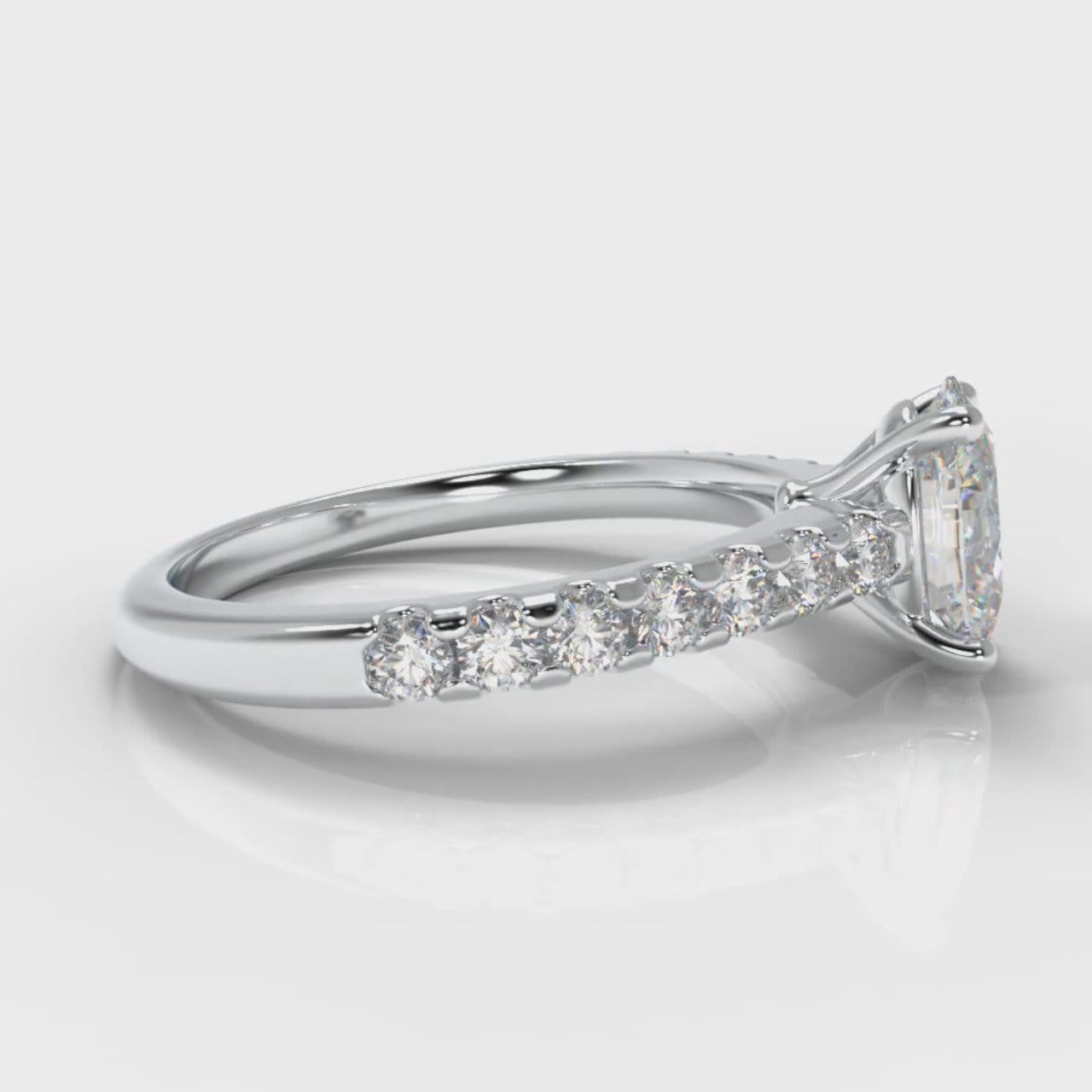 Carrée Micropavé Oval Diamond Engagement Ring