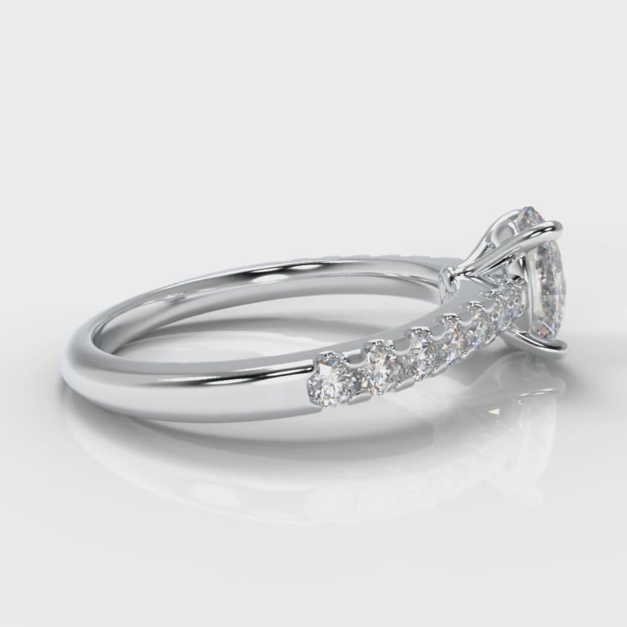 Carrée Micropavé Oval Diamond Engagement Ring