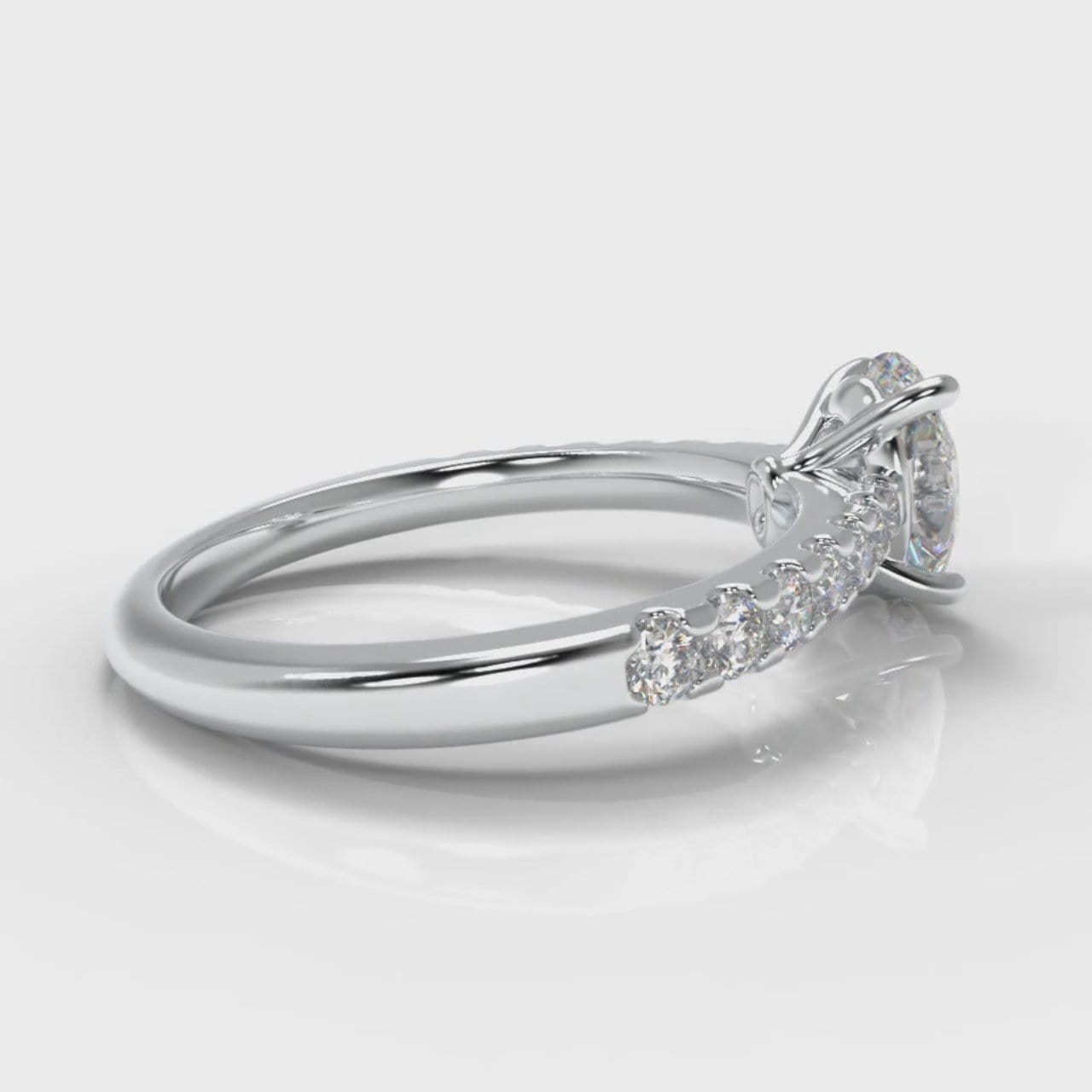 Carrée Micropavé Oval Diamond Engagement Ring