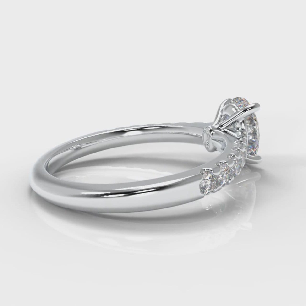 Carrée Micropavé Oval Diamond Engagement Ring