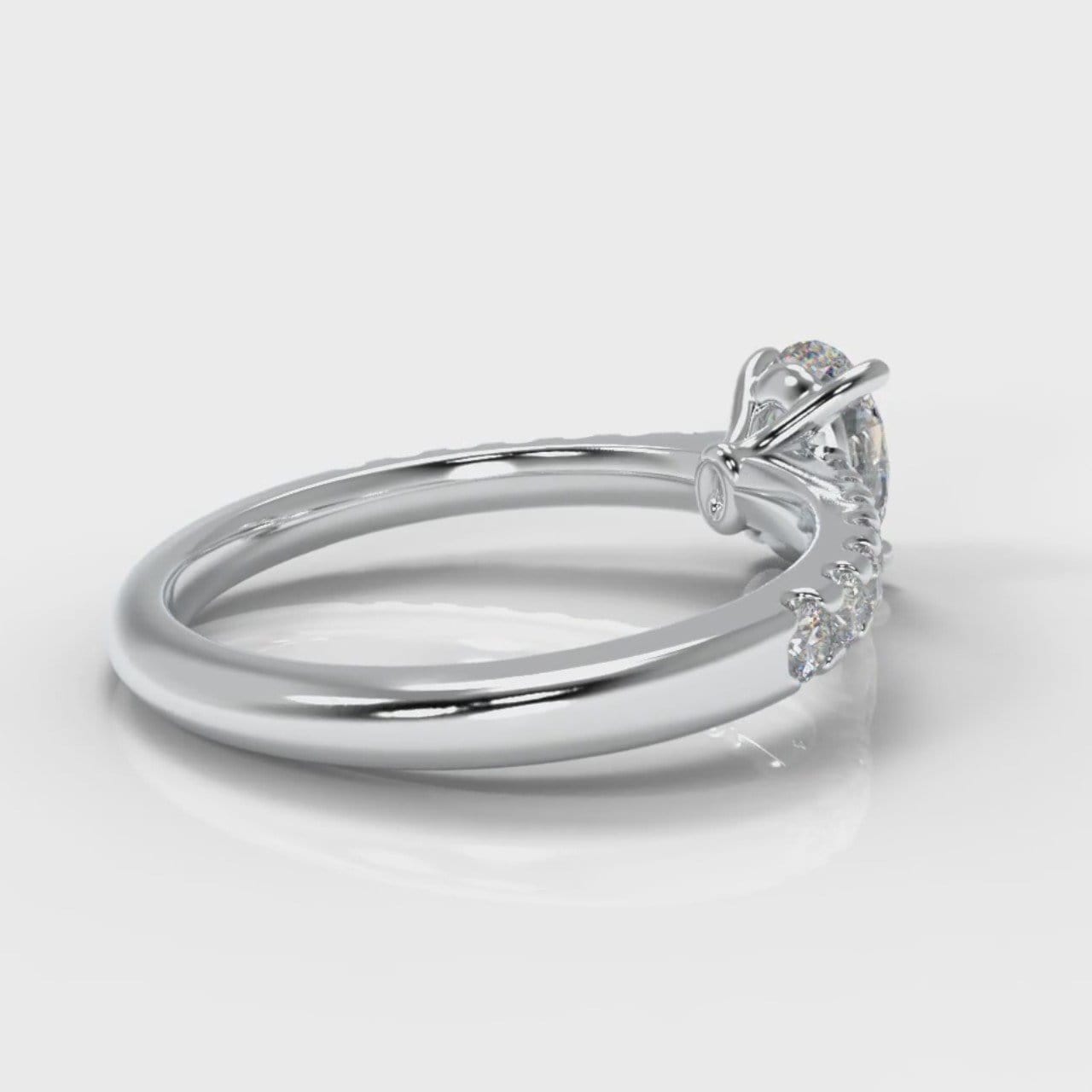Carrée Micropavé Oval Diamond Engagement Ring