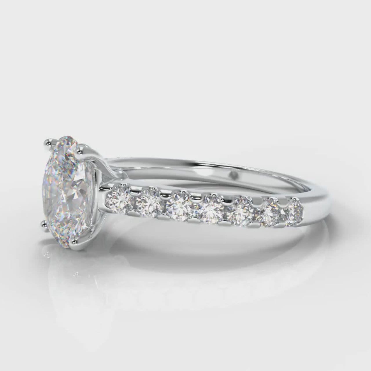 Carrée Micropavé Oval Diamond Engagement Ring