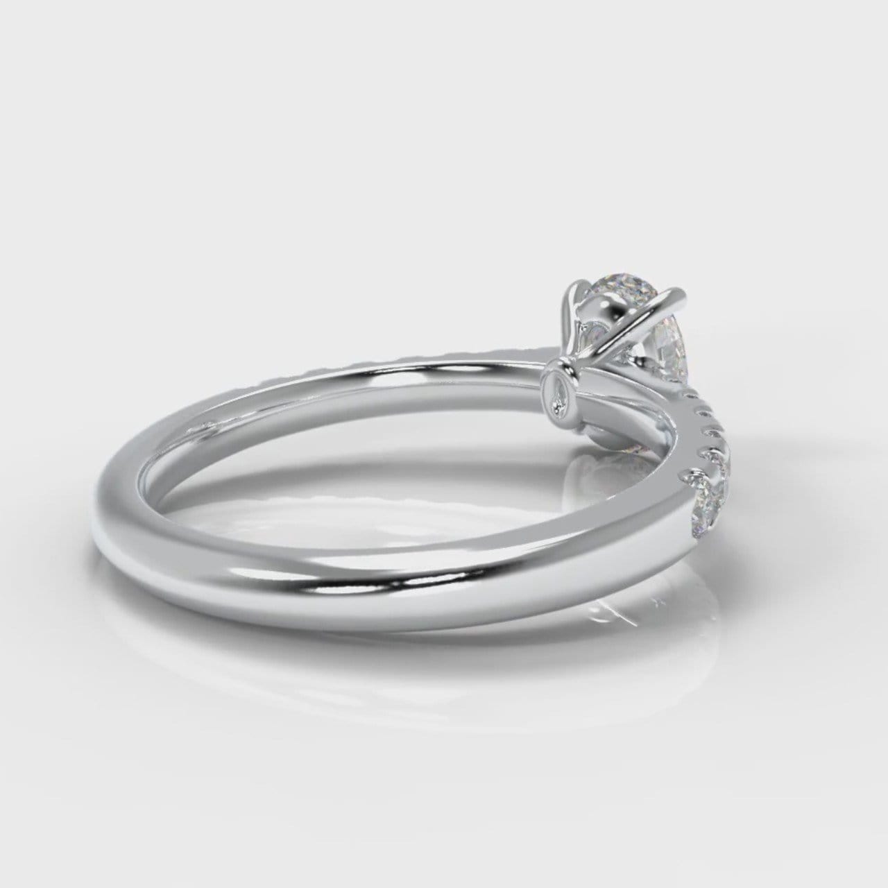 Carrée Micropavé Oval Diamond Engagement Ring