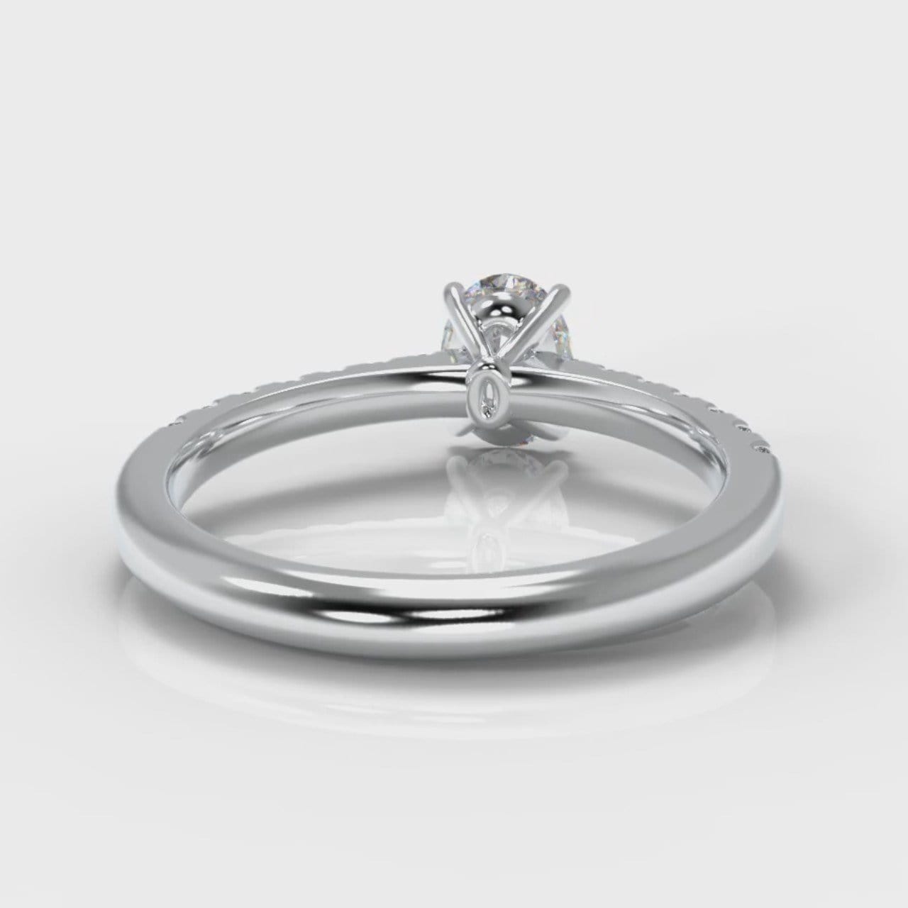 Carrée Micropavé Oval Diamond Engagement Ring
