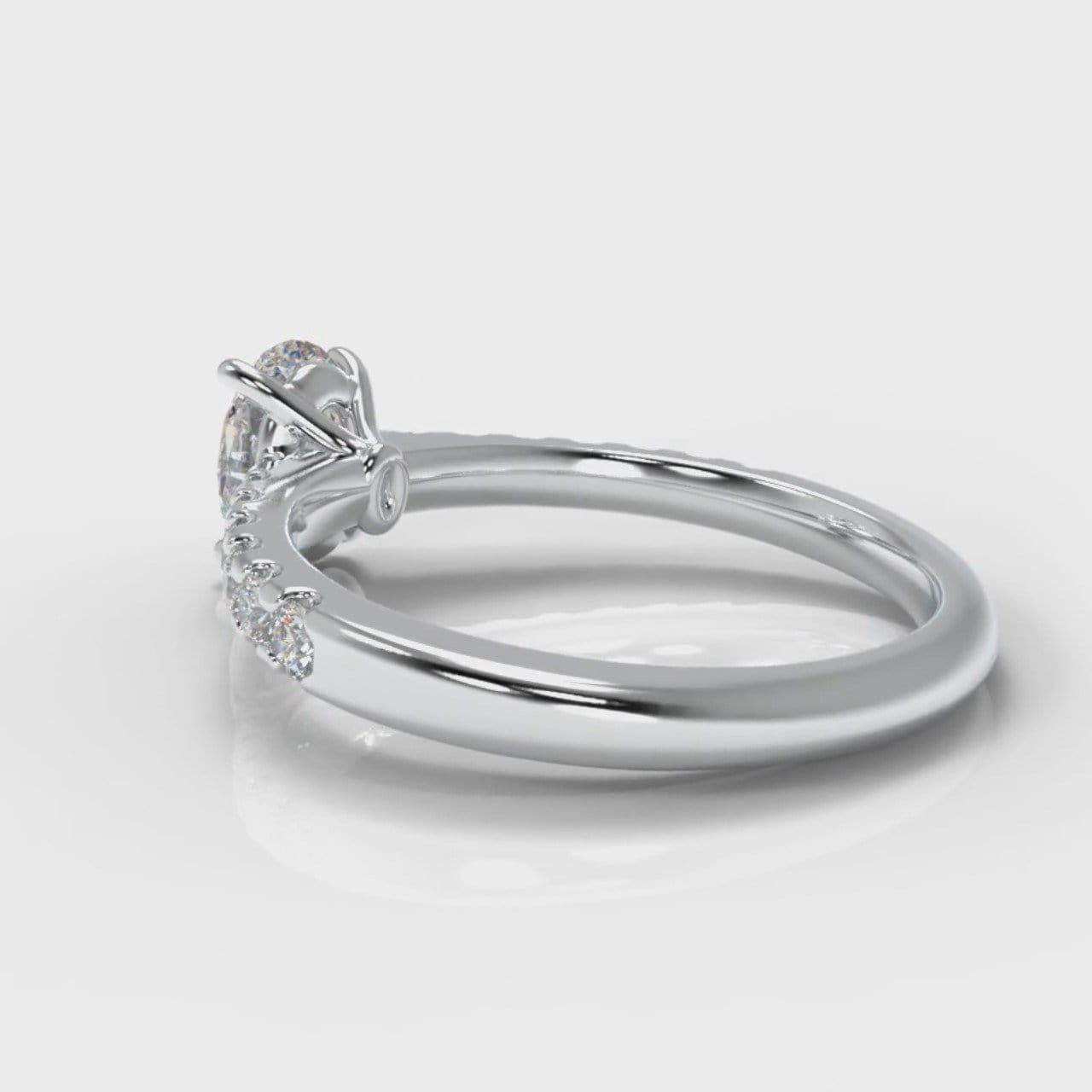 Carrée Micropavé Oval Diamond Engagement Ring