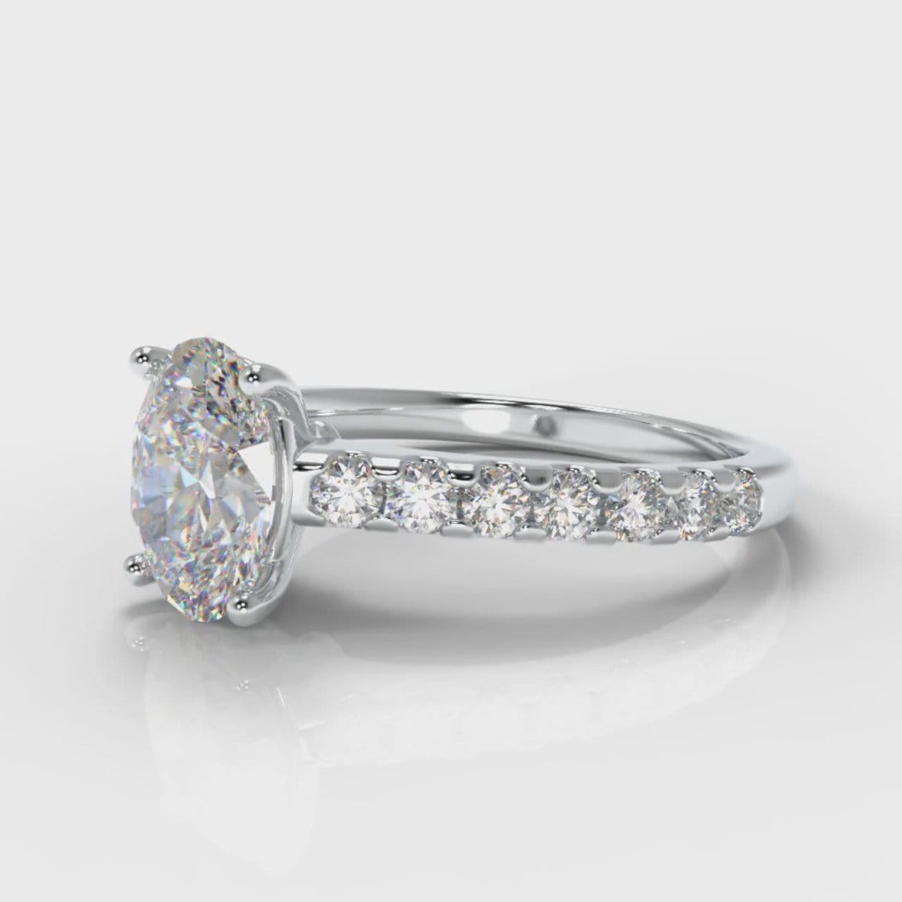 Carrée Micropavé Oval Diamond Engagement Ring
